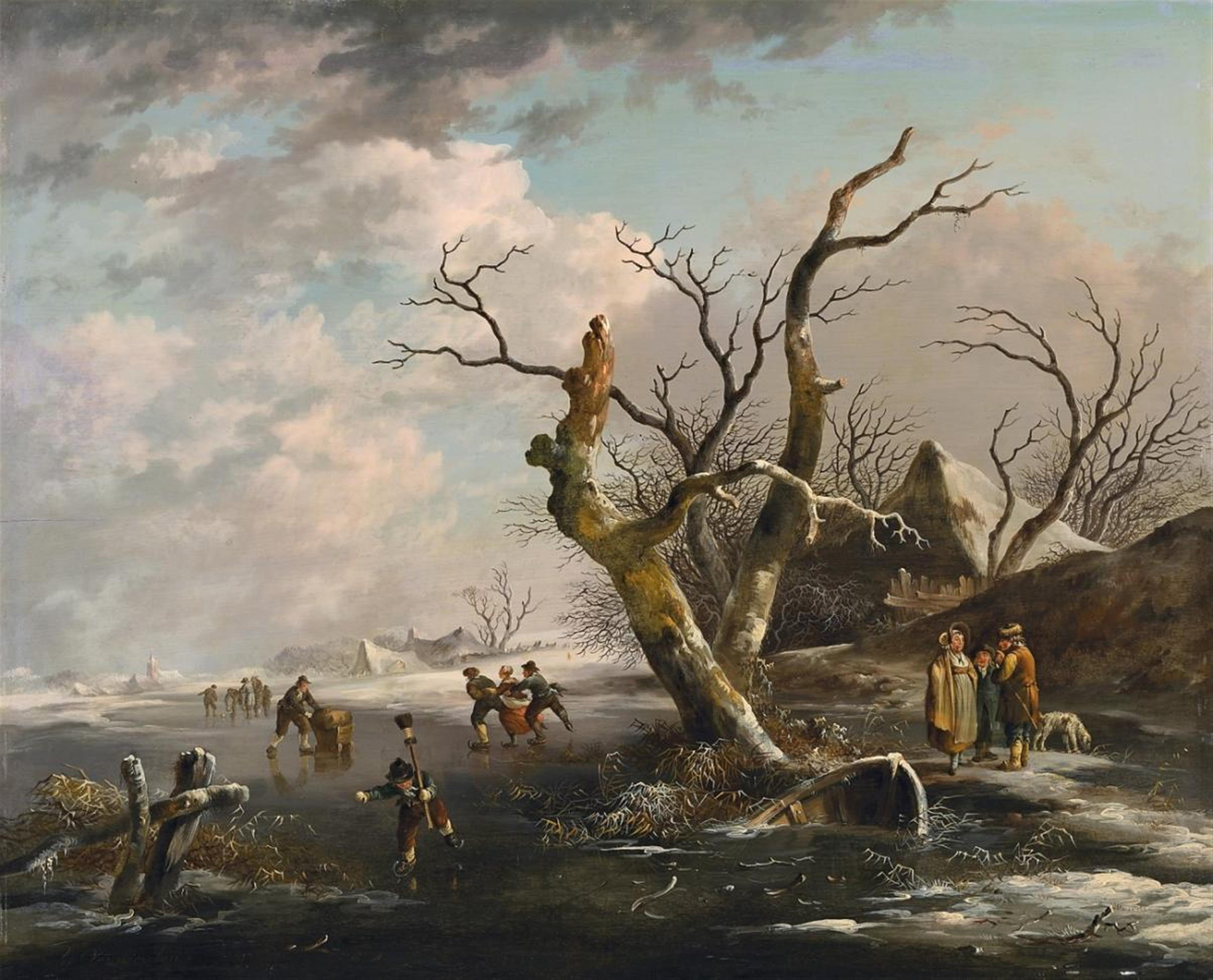 Andries Vermeulen - WINTER LANDSCAPE WITH SKATERS - image-1