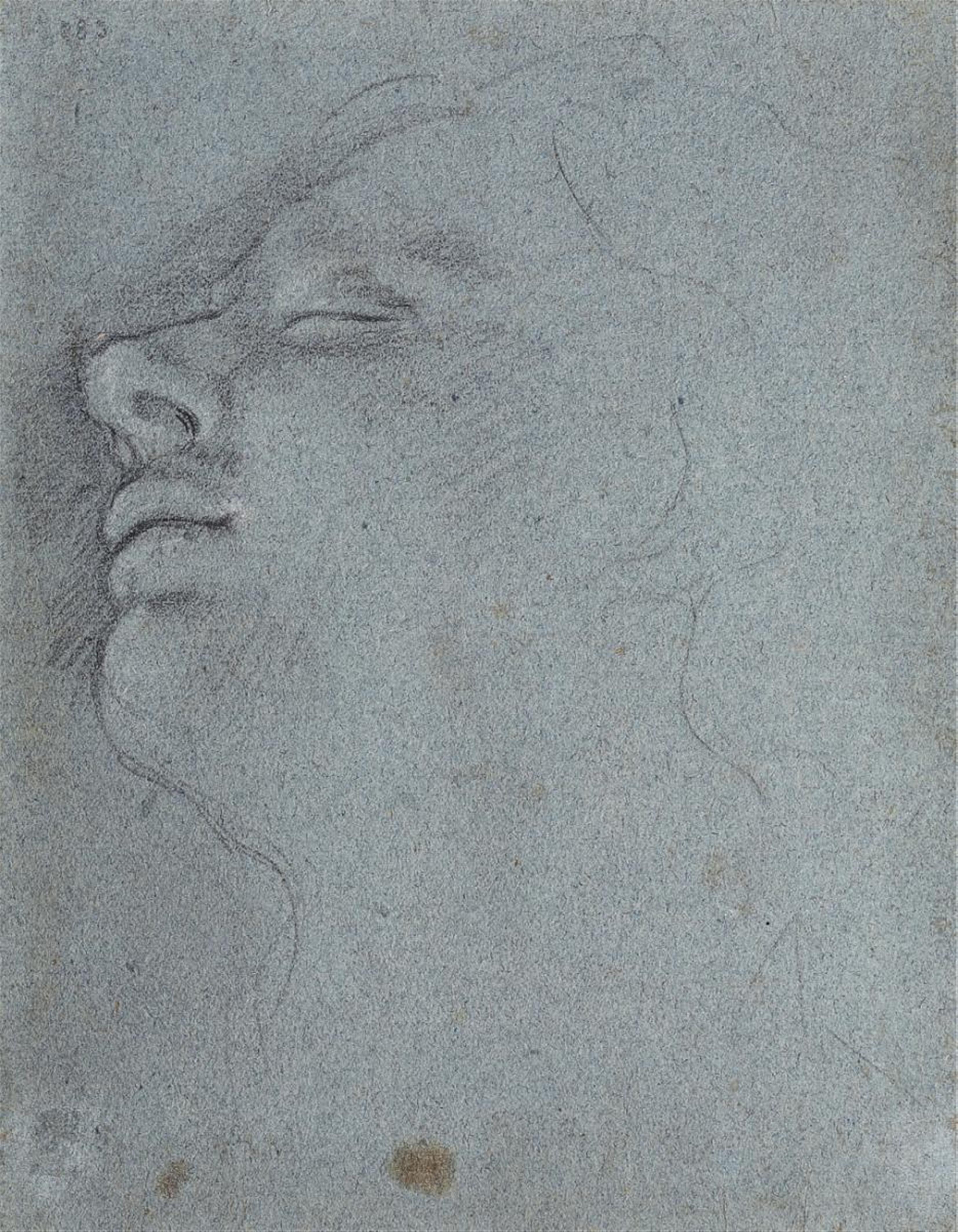 Annibale Carracci, attributed to - HEAD OF A YOUNG MAN WITH HIS EYES CLOSED - image-1