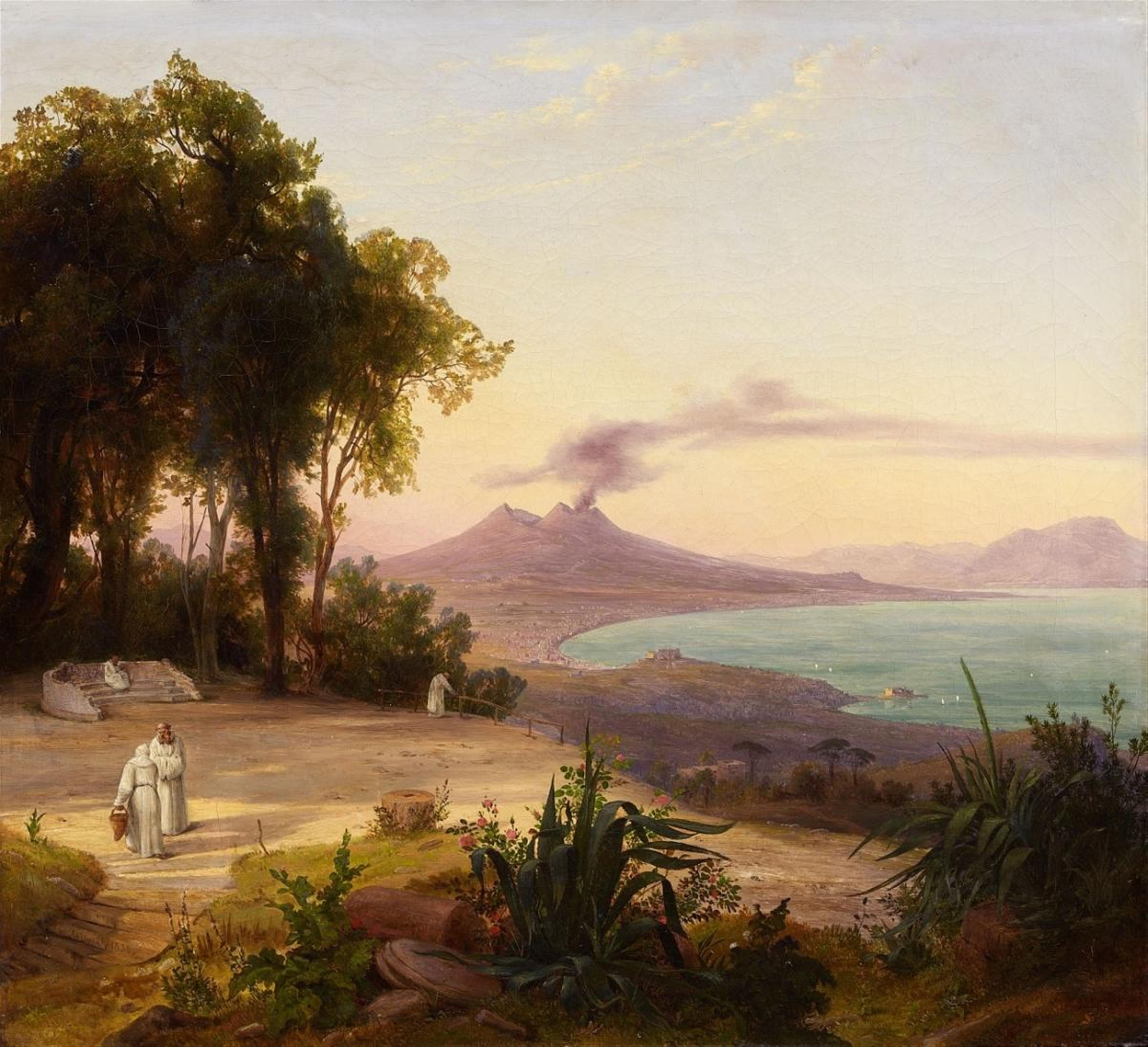 August Wilhelm Ahlborn - THE BAY OF NAPLES WITH VIEW ON THE VESUVIUS - image-1
