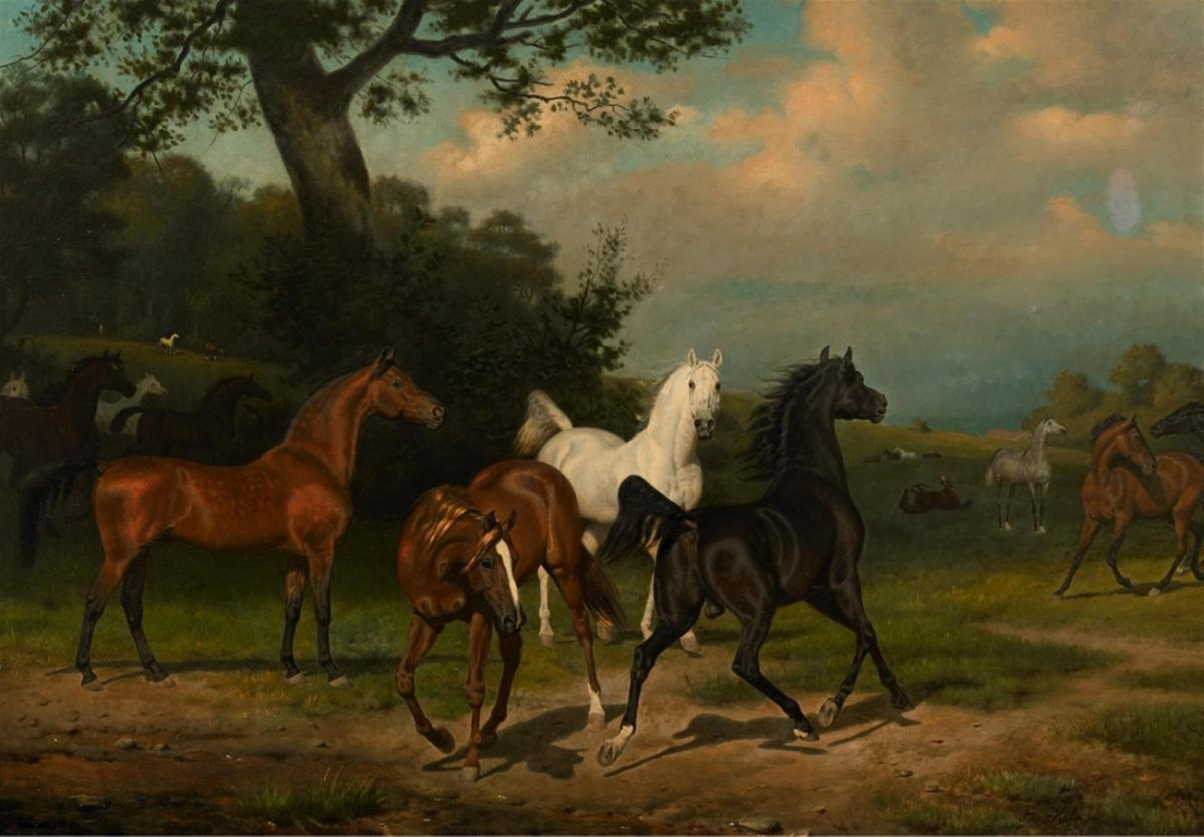 Friedrich Anton Kilp - LANDSCAPE WITH HORSES - image-1