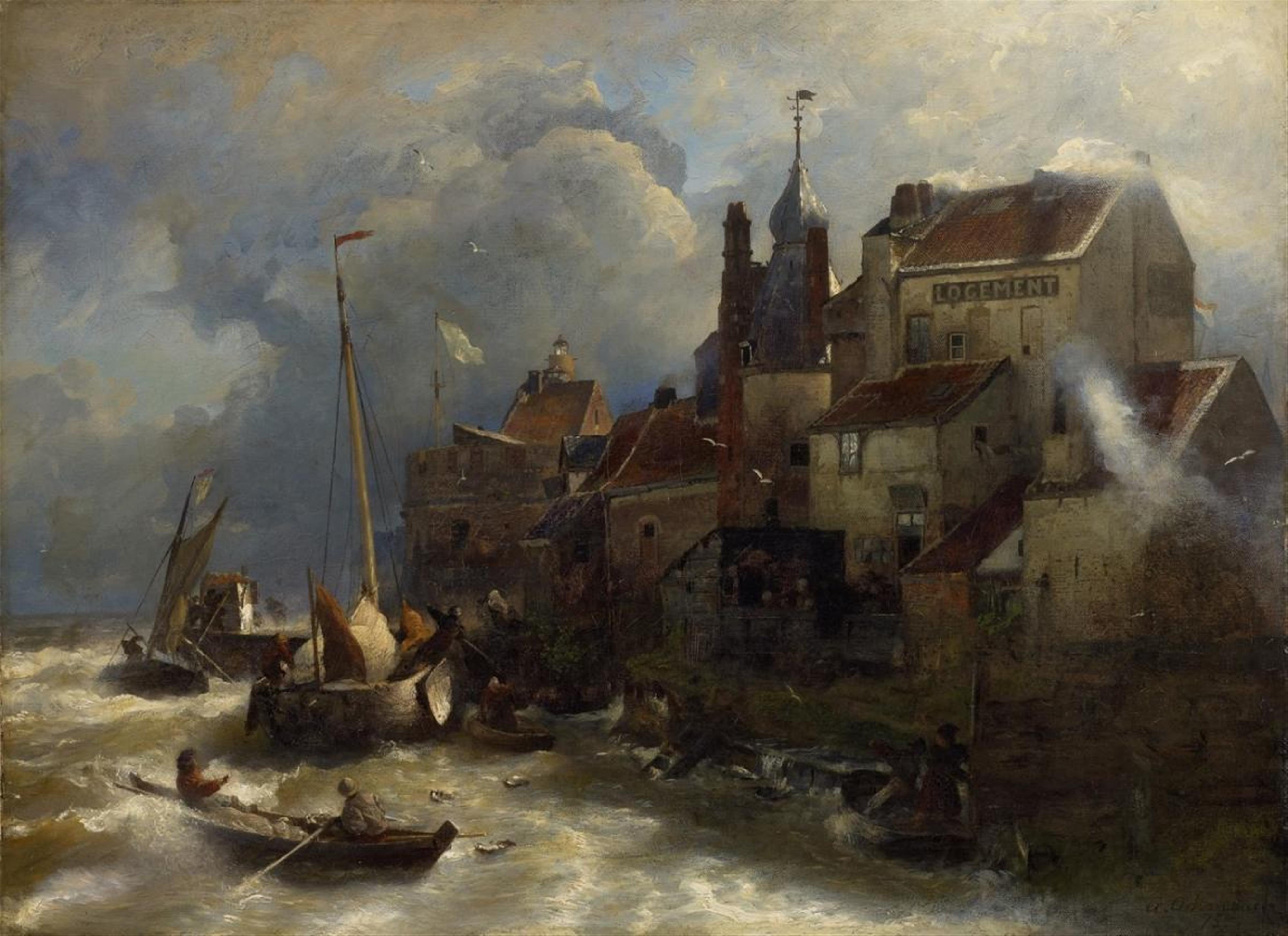 Andreas Achenbach - COASTAL SCENERY AND TOWNSCAPE - image-1