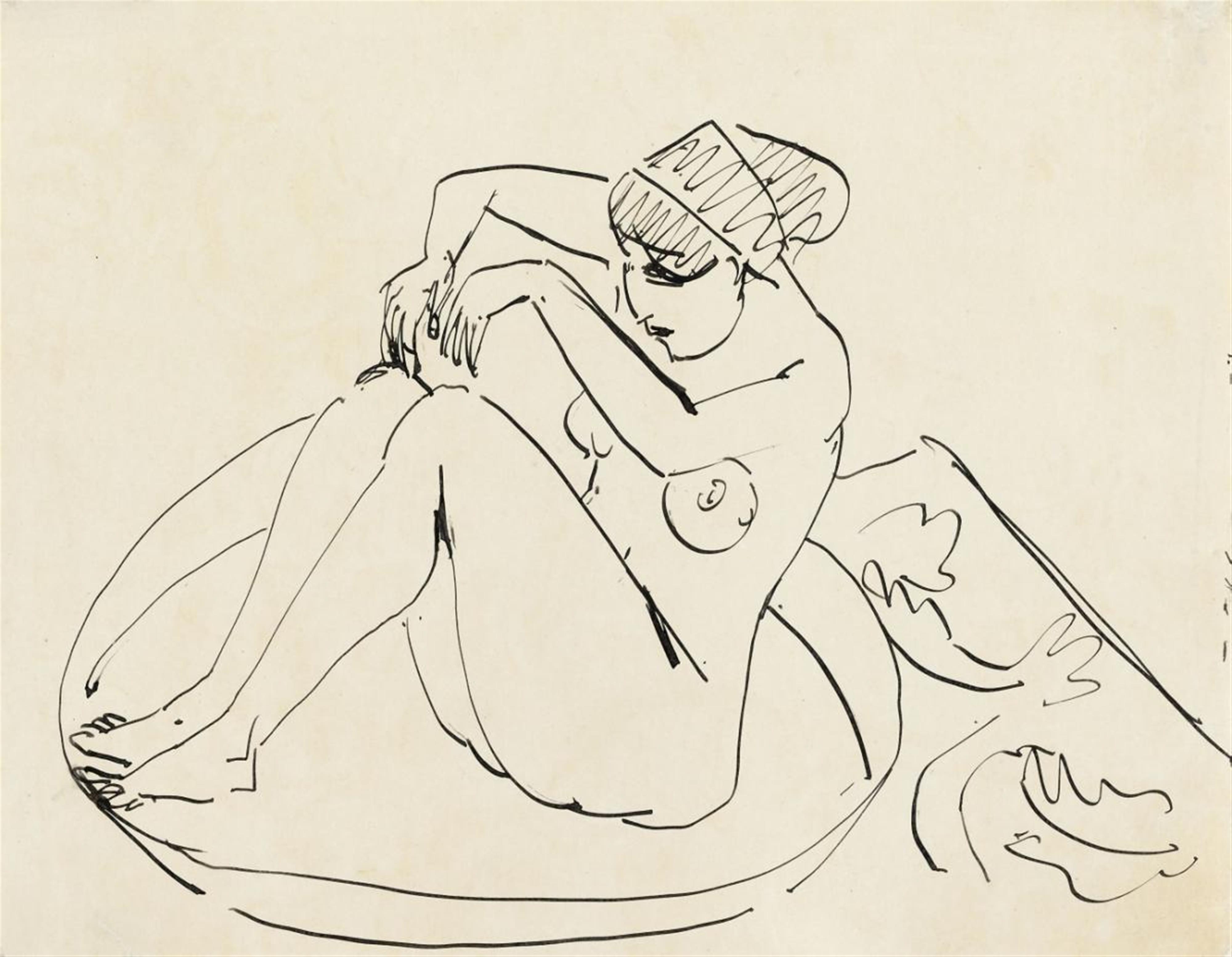 Ernst Ludwig Kirchner - Hockender Akt im Badetub (Bathing Nude, crouched in a Tub) - image-1
