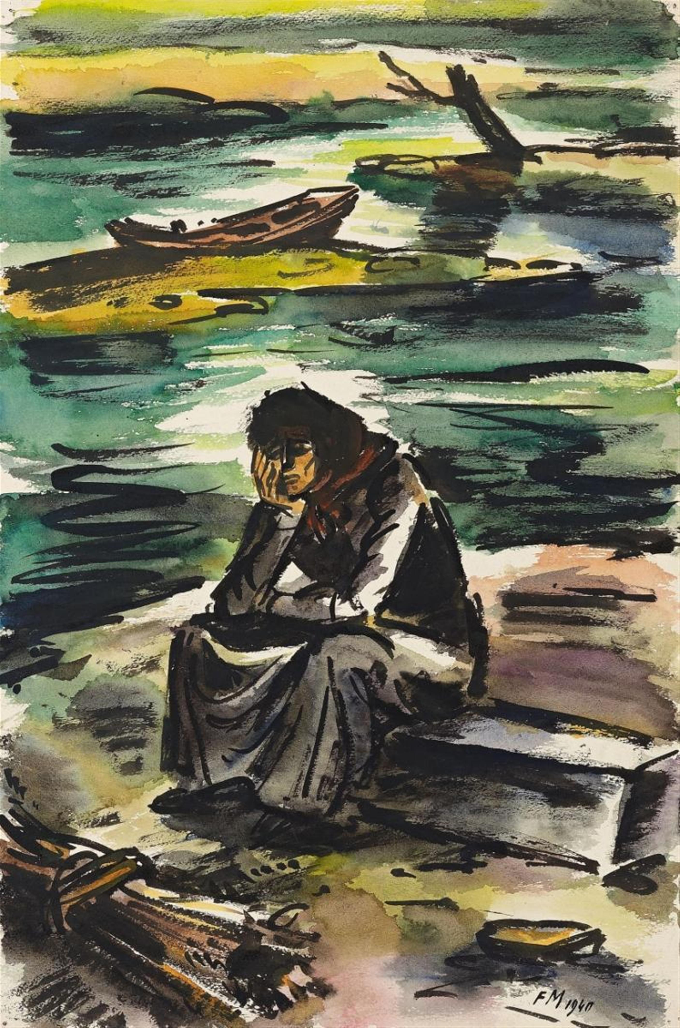Frans Masereel - Femme désespérée au bord de la mer - image-1