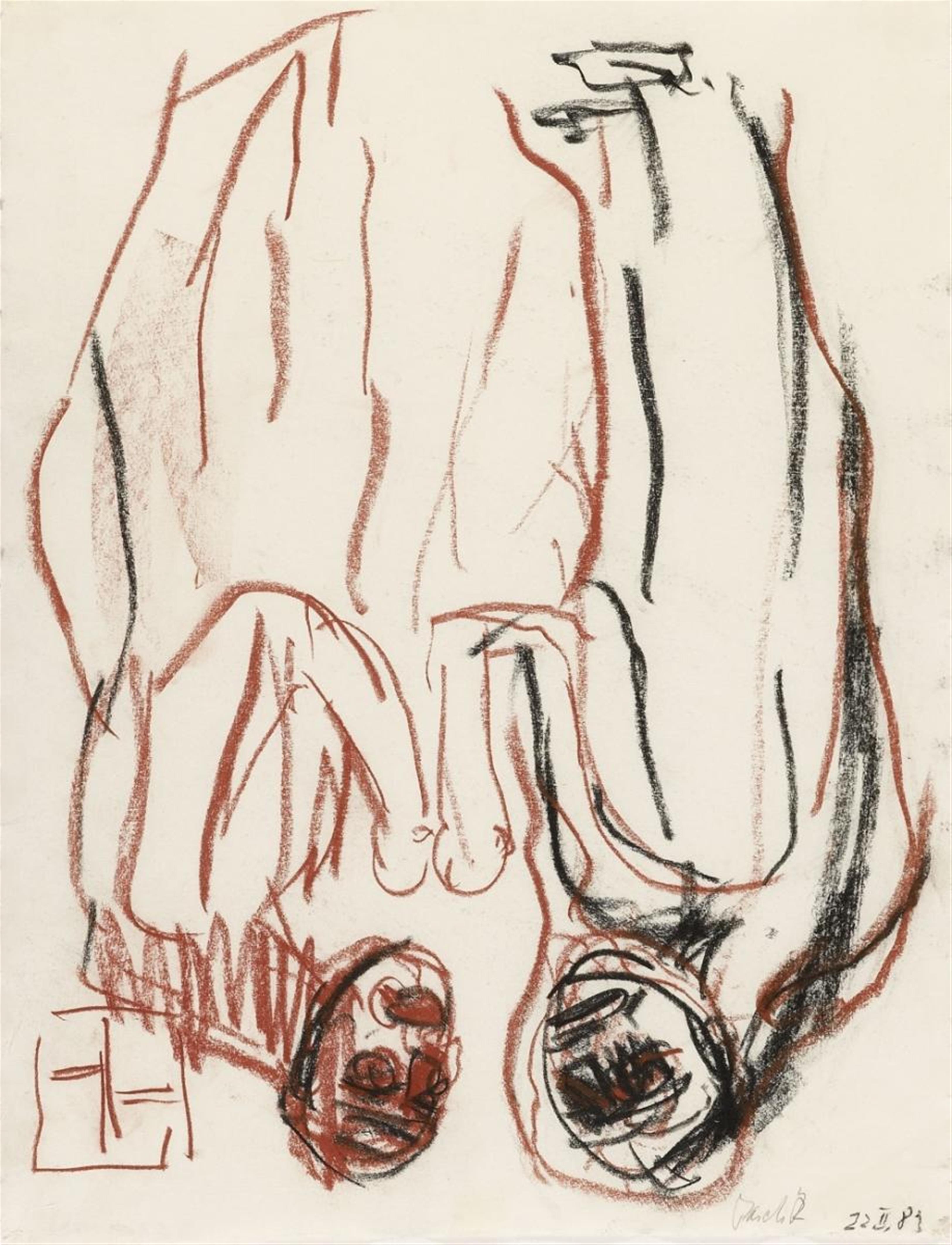 Georg Baselitz - Ohne Titel (zwei fromme Männer) / Untitled (two devout men) - image-1
