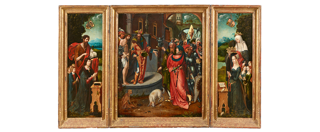 Gemälde, Zeichnungen, Skulpturen, 14. – 19. Jh. - Großartiges Triptychon