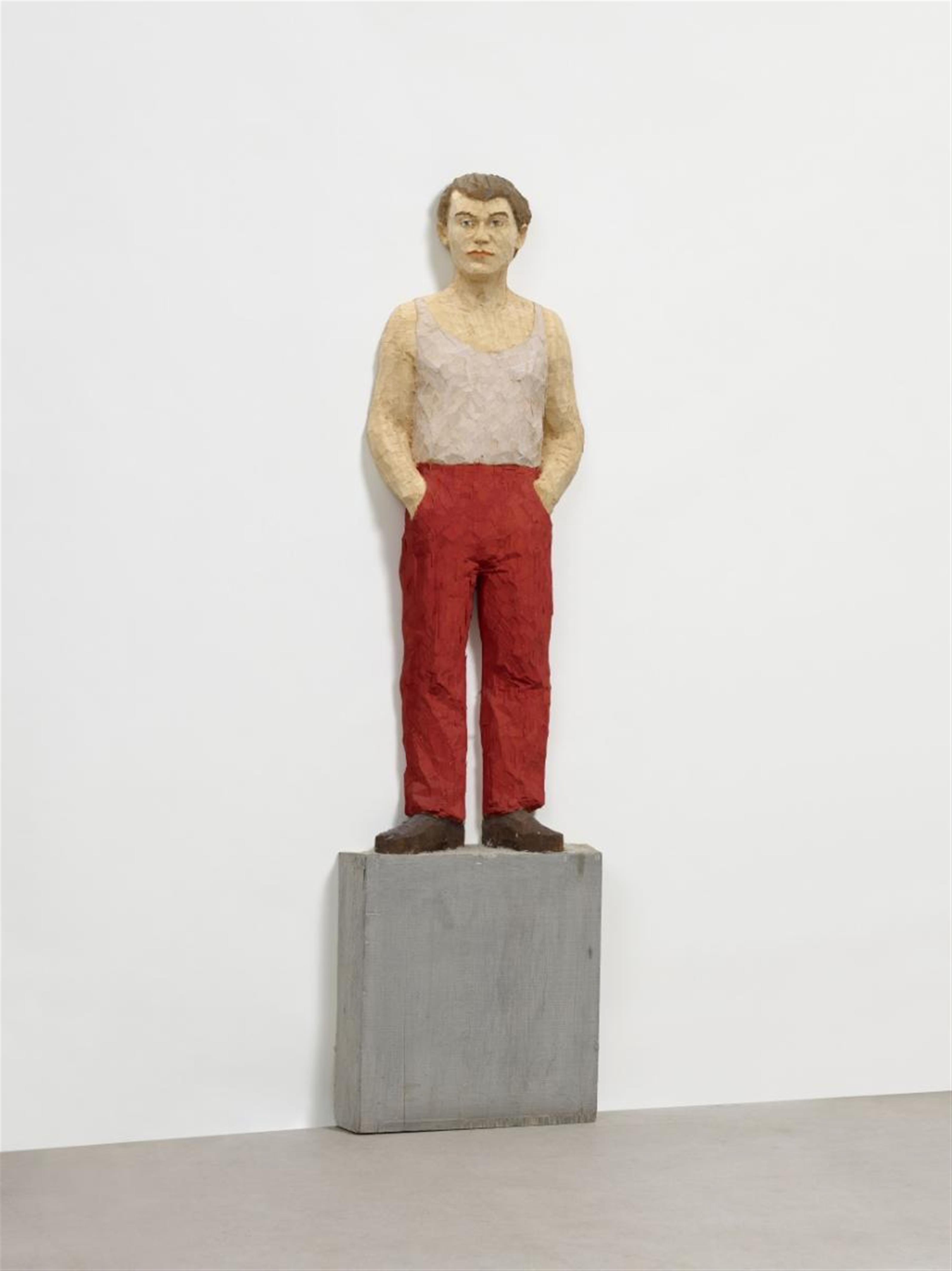 Stephan Balkenhol - Untitled (man with red trousers) - image-1