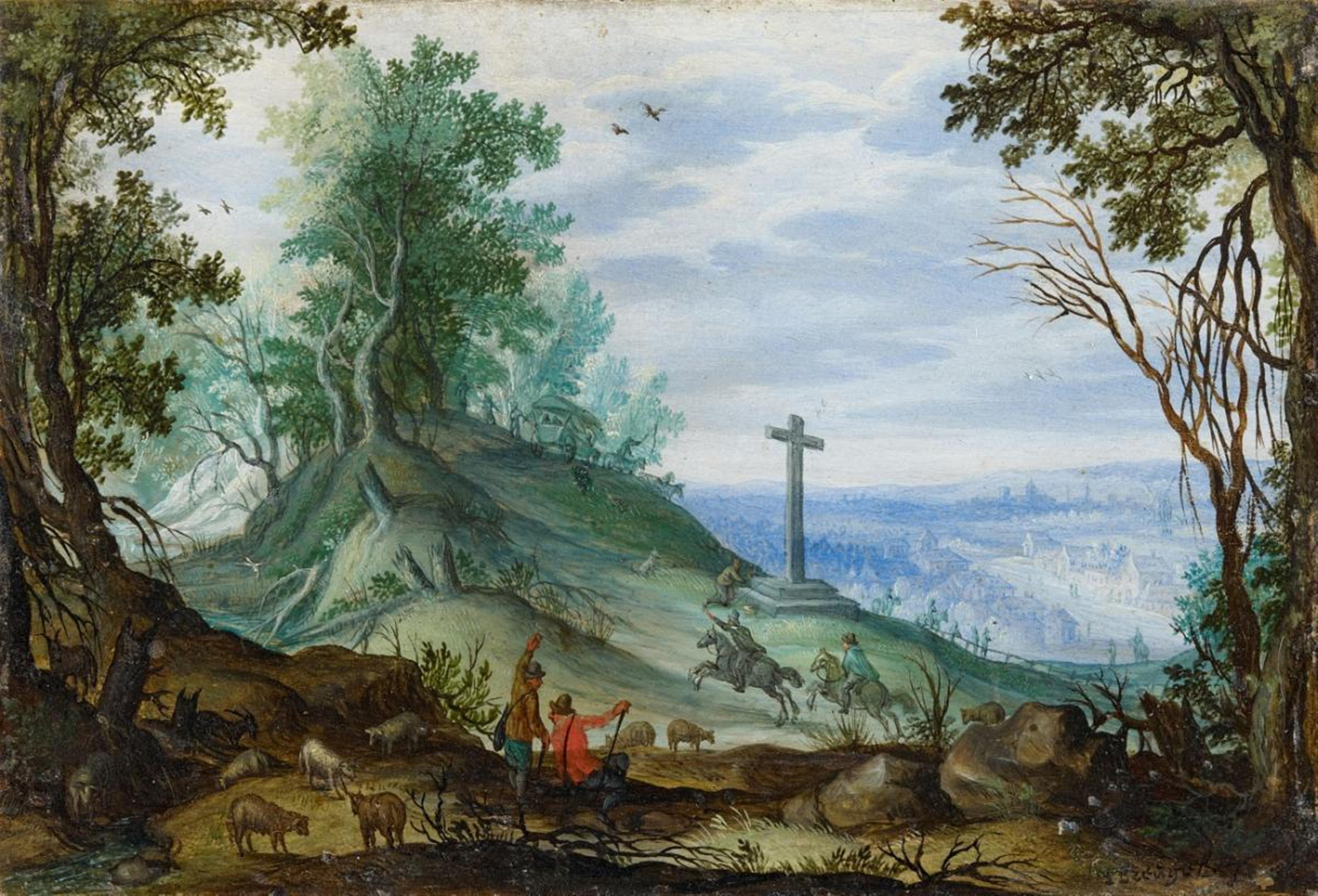 Jan Brueghel d. Ä. - LANDSCHAFT MIT RINDERHERDE UND REITER - image-1