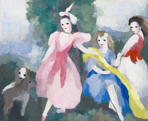 Marie Laurencin - Trois jeunes filles aux petits chiens