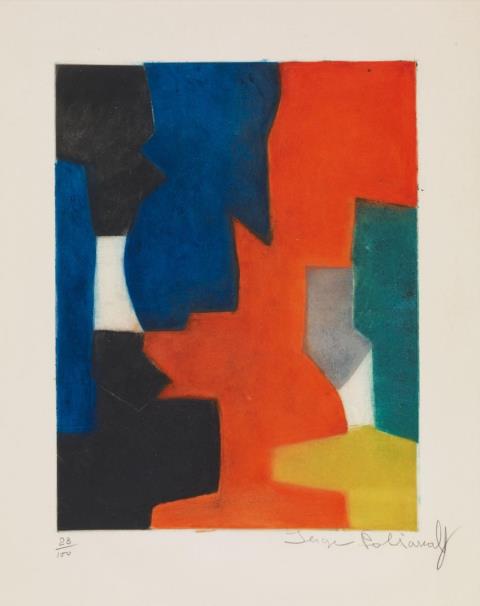 Serge Poliakoff - Composition bleue, rouge, verte et noire