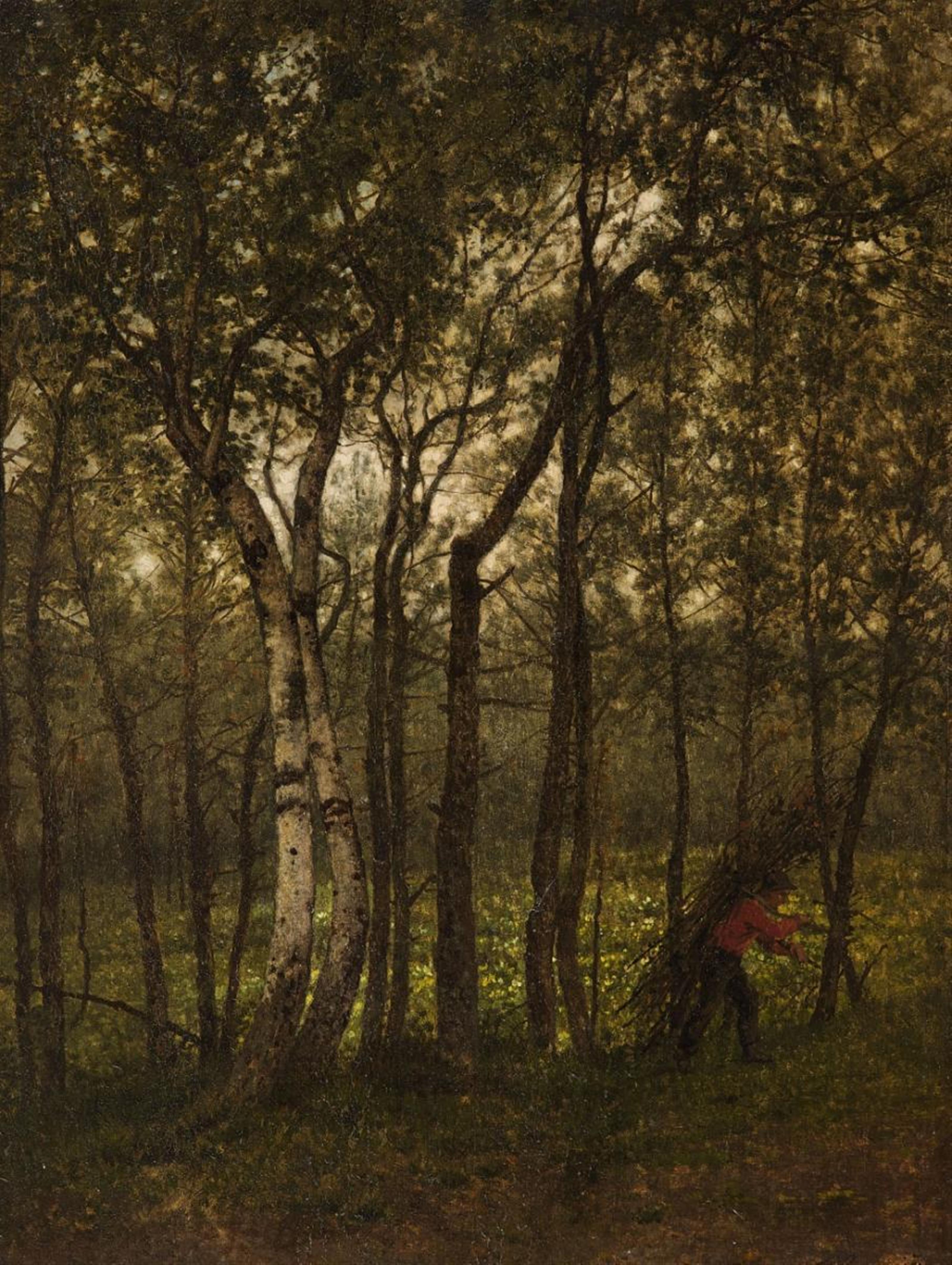 François Lamorinière - FOREST PATH NEAR PUTTE WITH FIREWOOD COLLECTOR - image-1