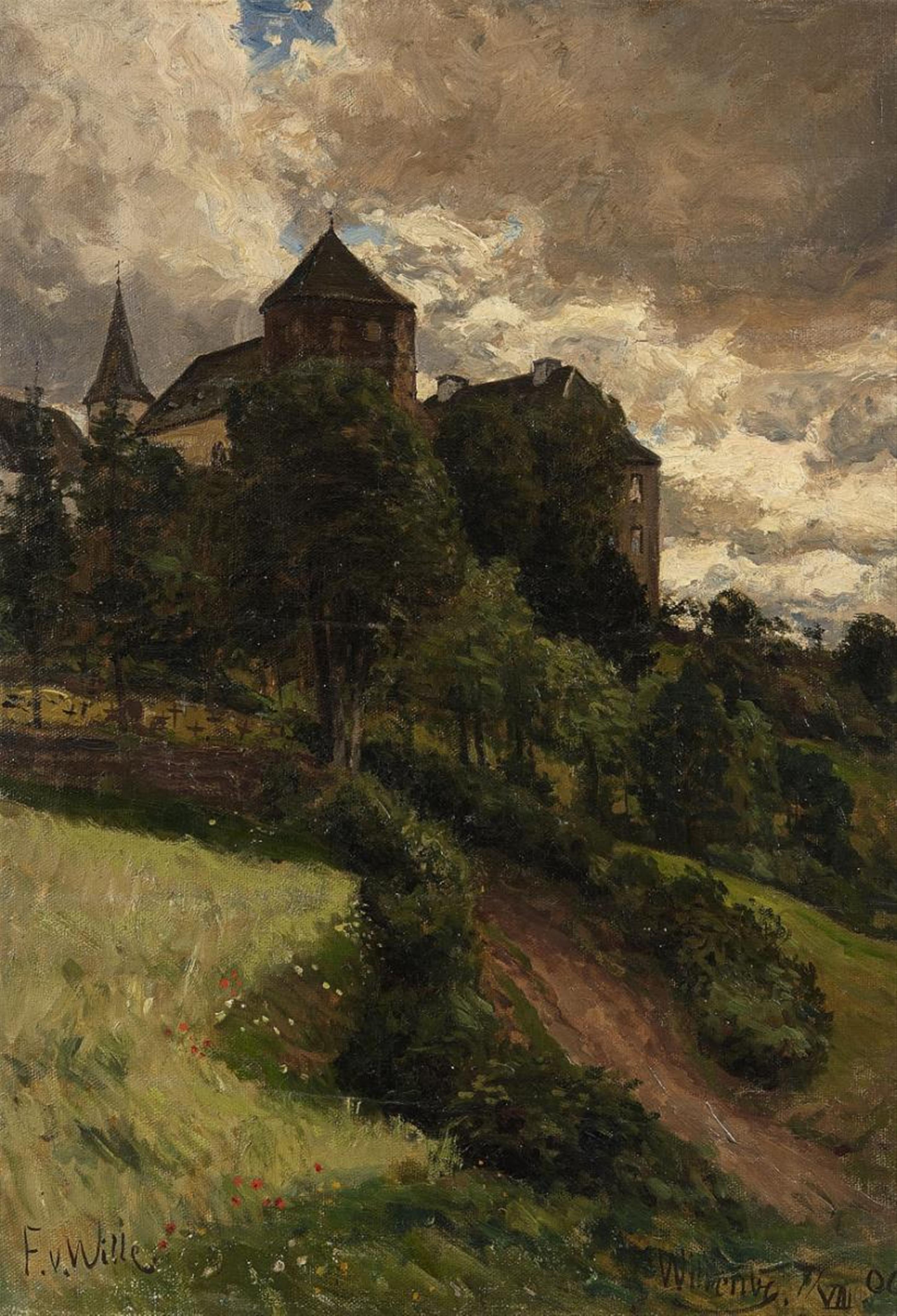 Fritz von Wille - View of Wildenburg Castle in the Eifel - image-1