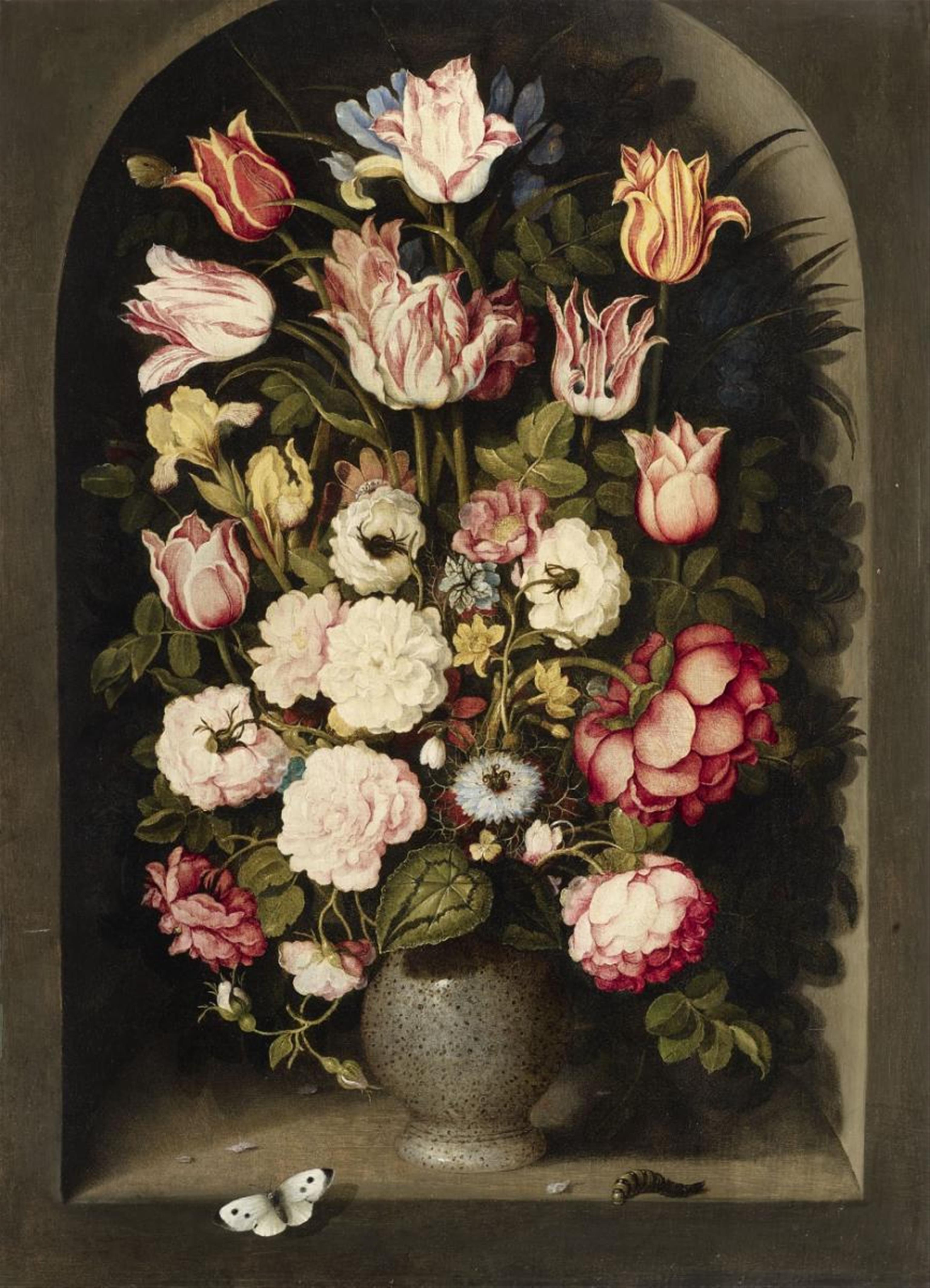 Ossias Beert - Vase of Flowers in a Stone Niche - image-1