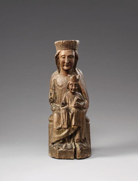 Probably Maasland 2nd half 13th century - A figure of the Virgin enthroned, probably Maasland, second half 13th century