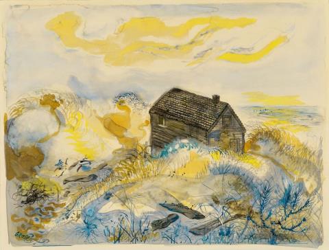George Grosz - The Abandoned House, Cape Cod (Dünenlandschaft)