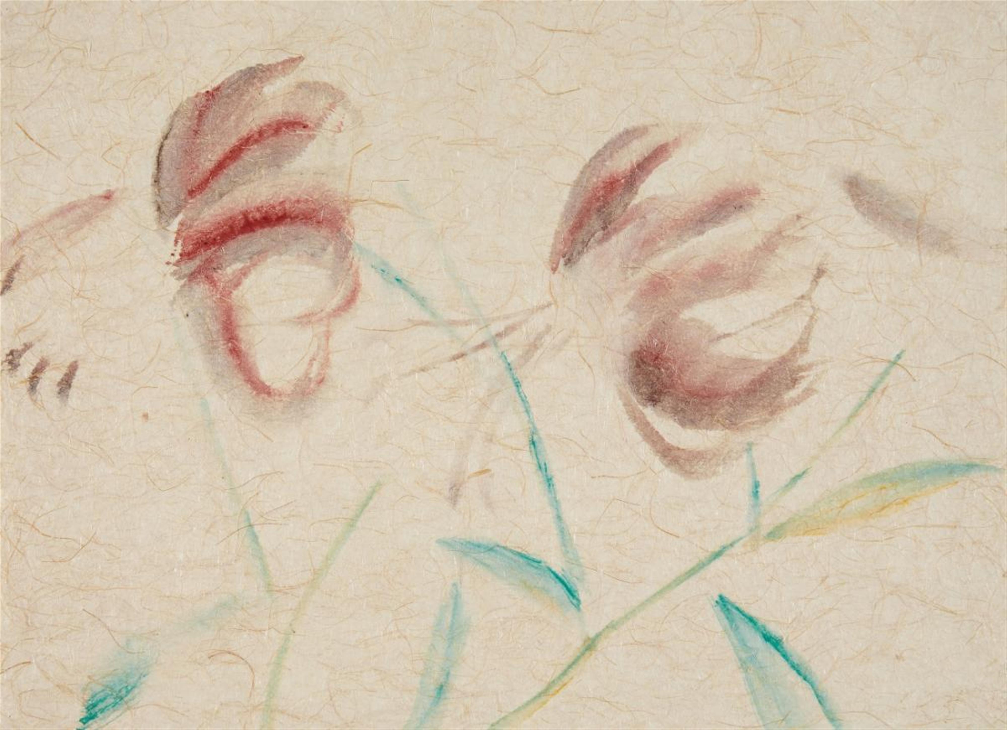 Christian Rohlfs - Zwei rote Blüten mit grünen Zweigen - image-1
