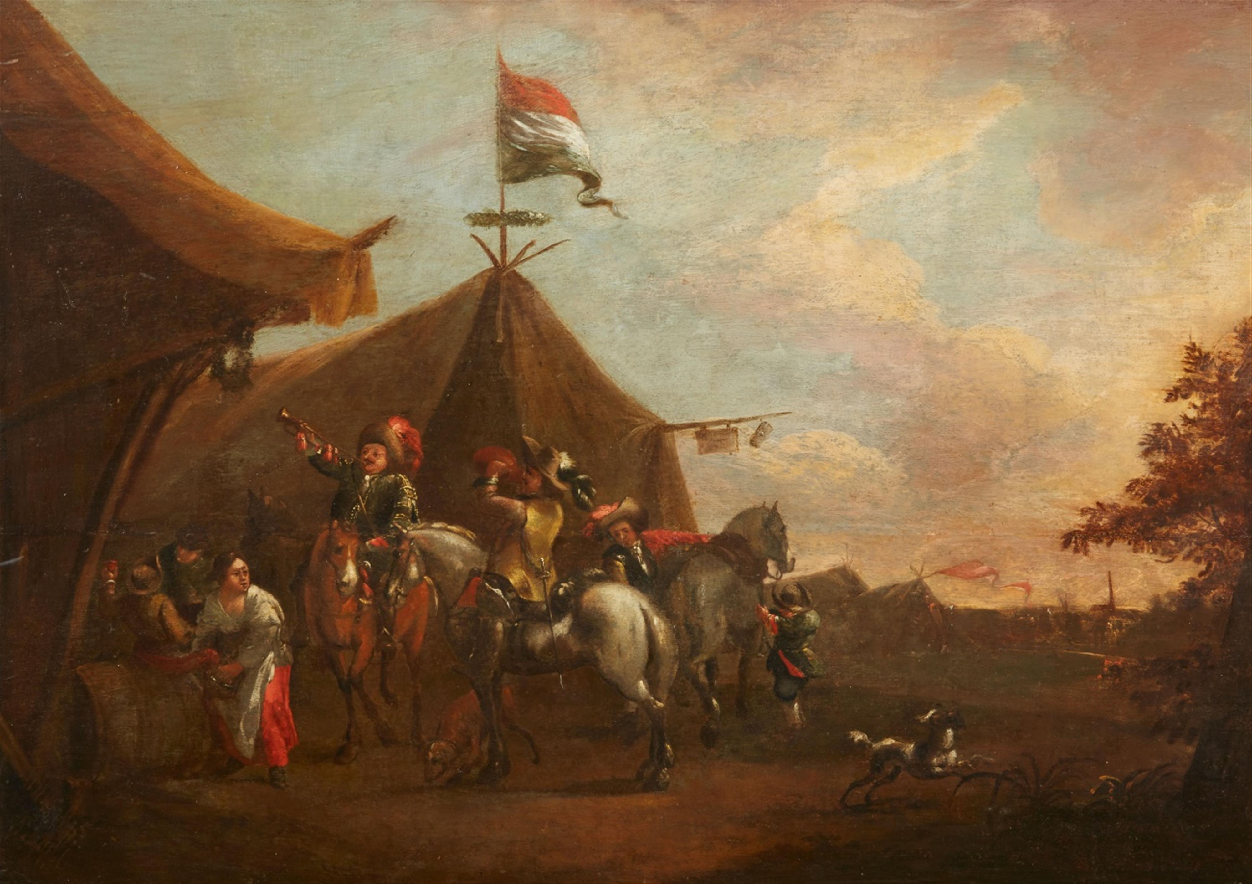 Dirck Stoop, zugeschrieben - Kavalleriesoldaten vor einem Zelt - image-1