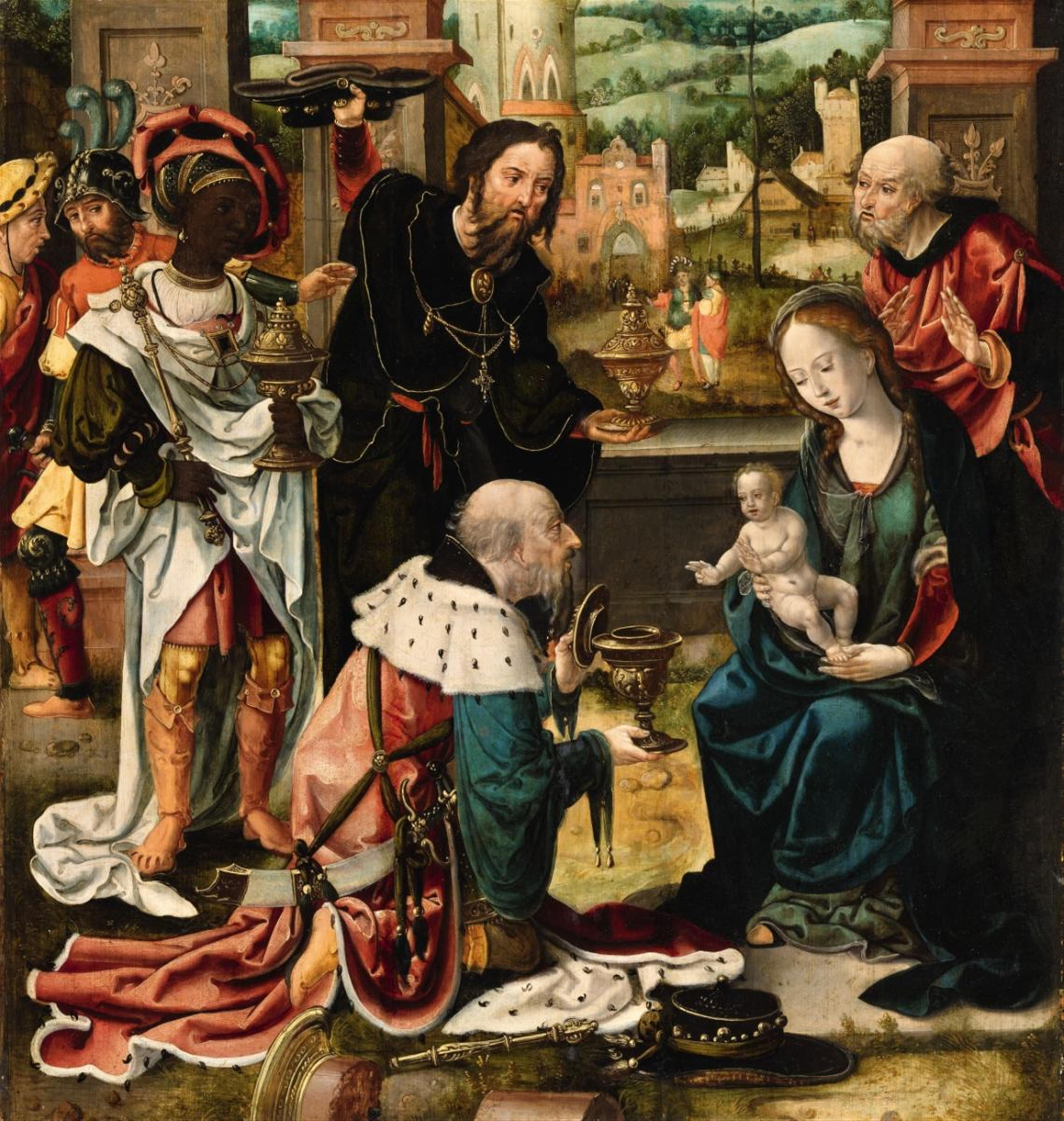 Antwerpener Meister um 1520 - Anbetung der Könige
