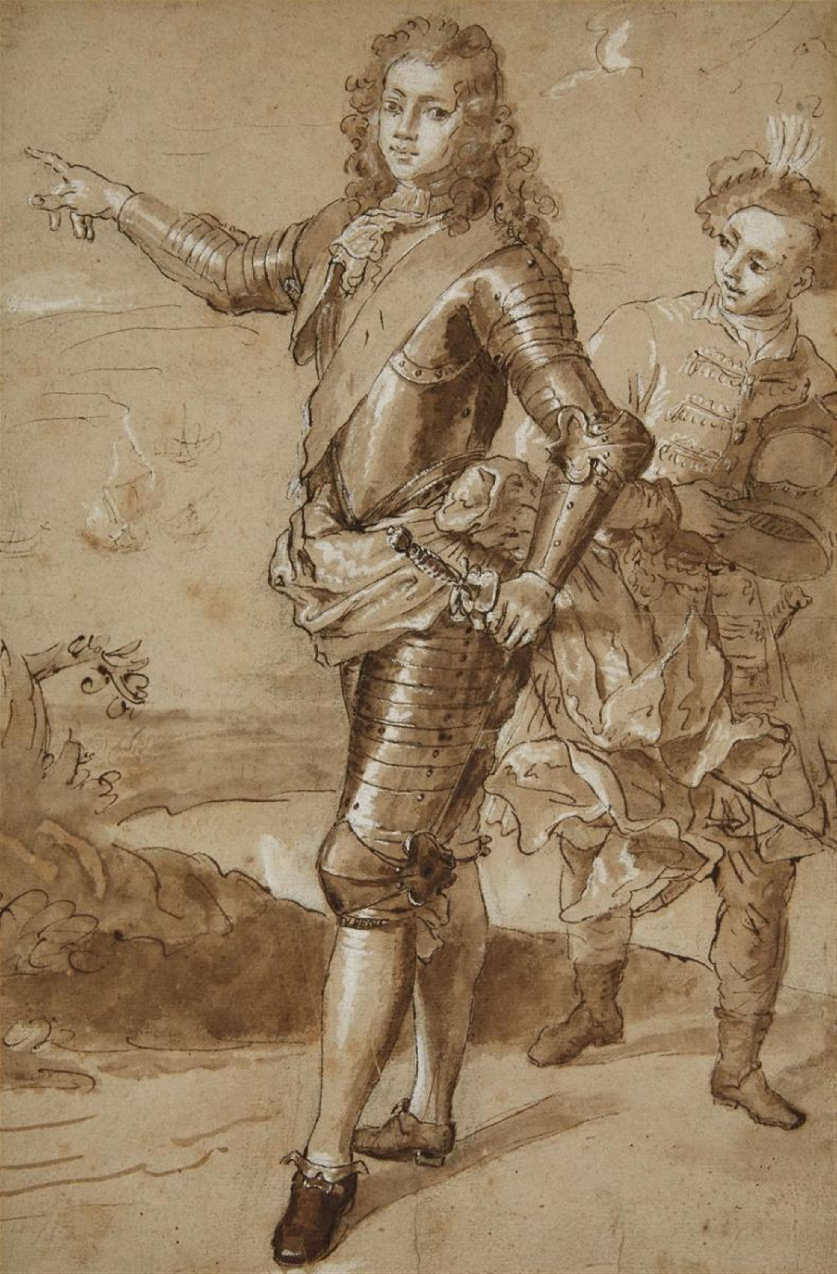 Französischer Meister des 18. Jahrhunderts - Bildnis des Moritz von Sachsen mit einem Pagen - image-1