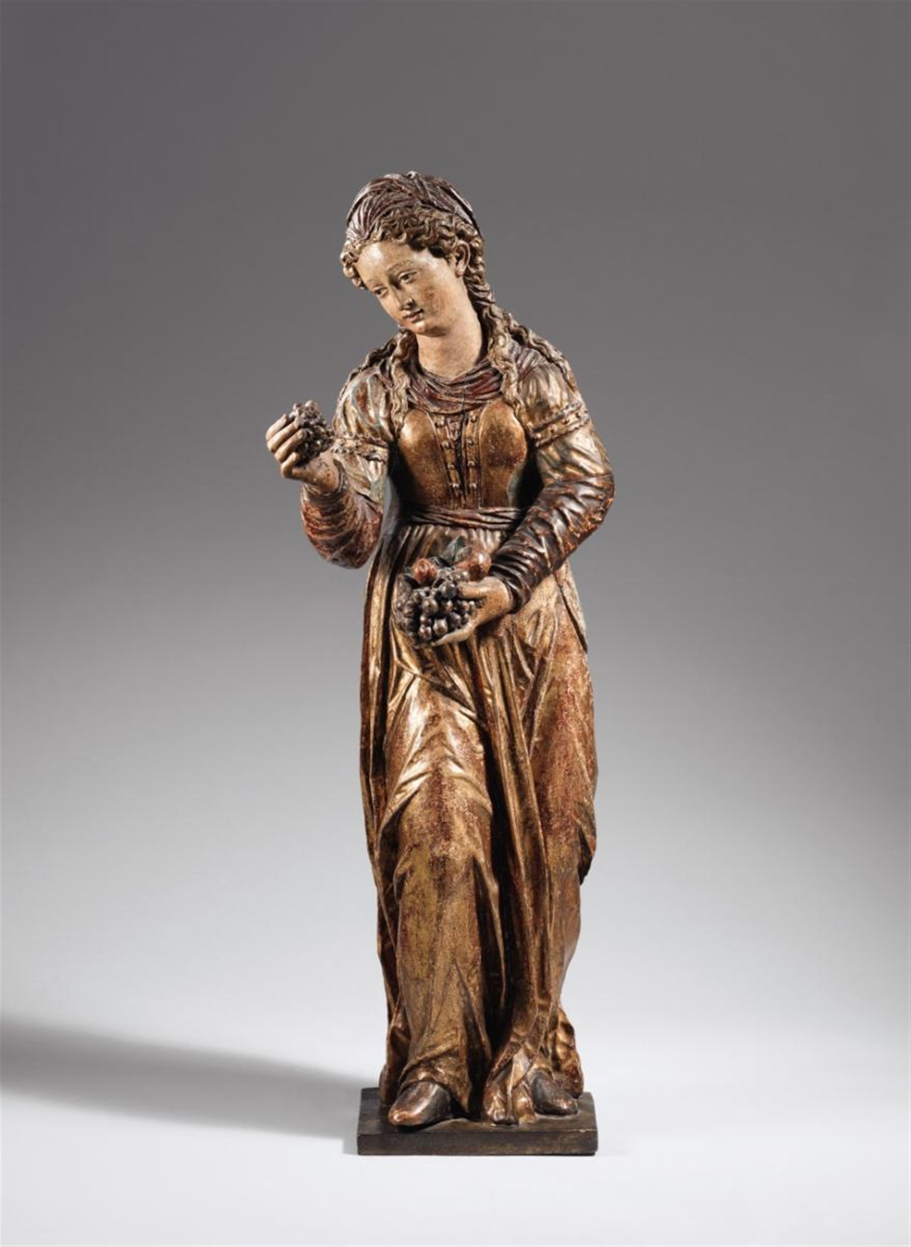 German 18th century - An 18th century German carved wooden personification of autumn. - image-1