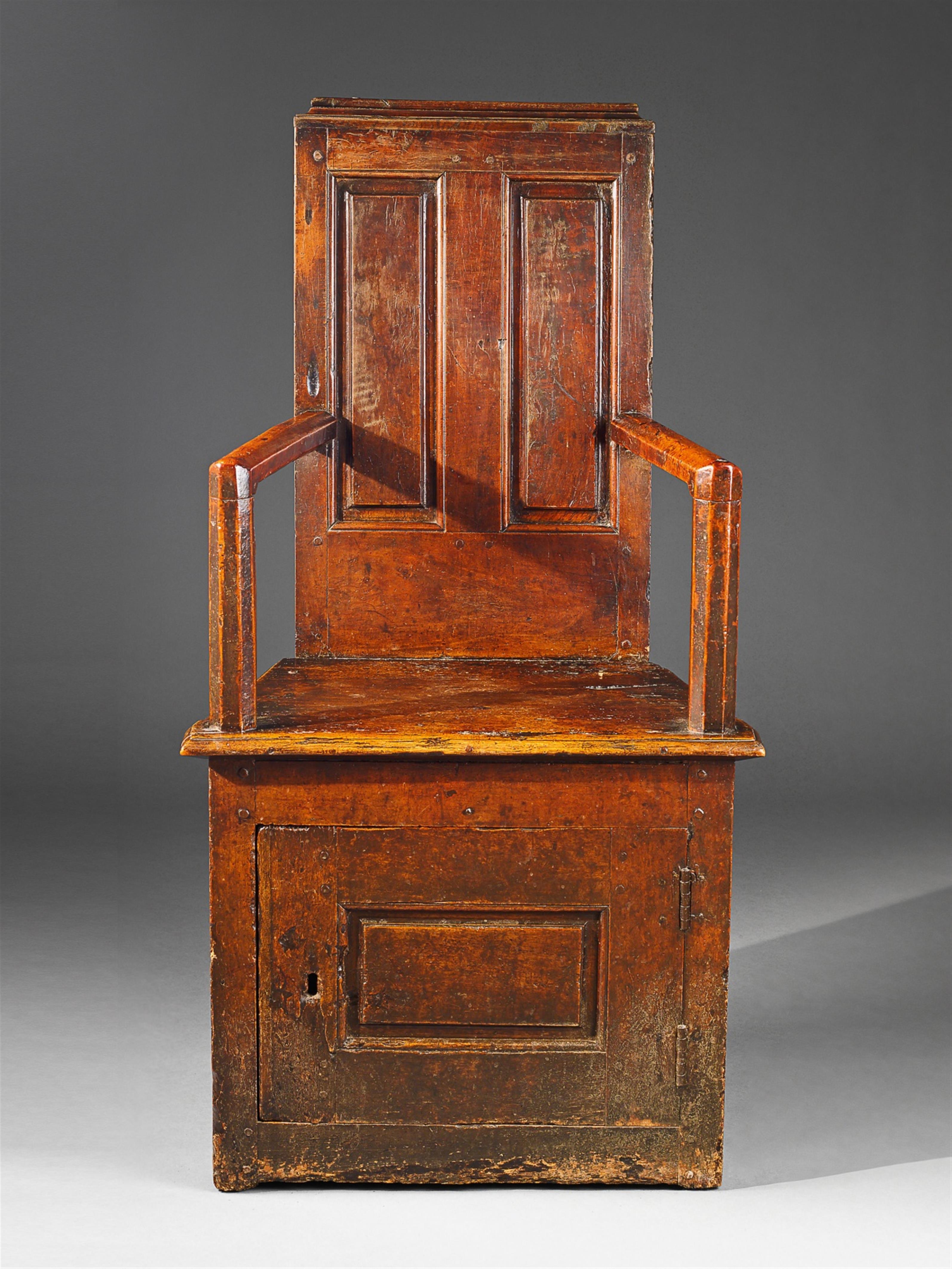 An iron mounted walnut cabinet chair. - image-1