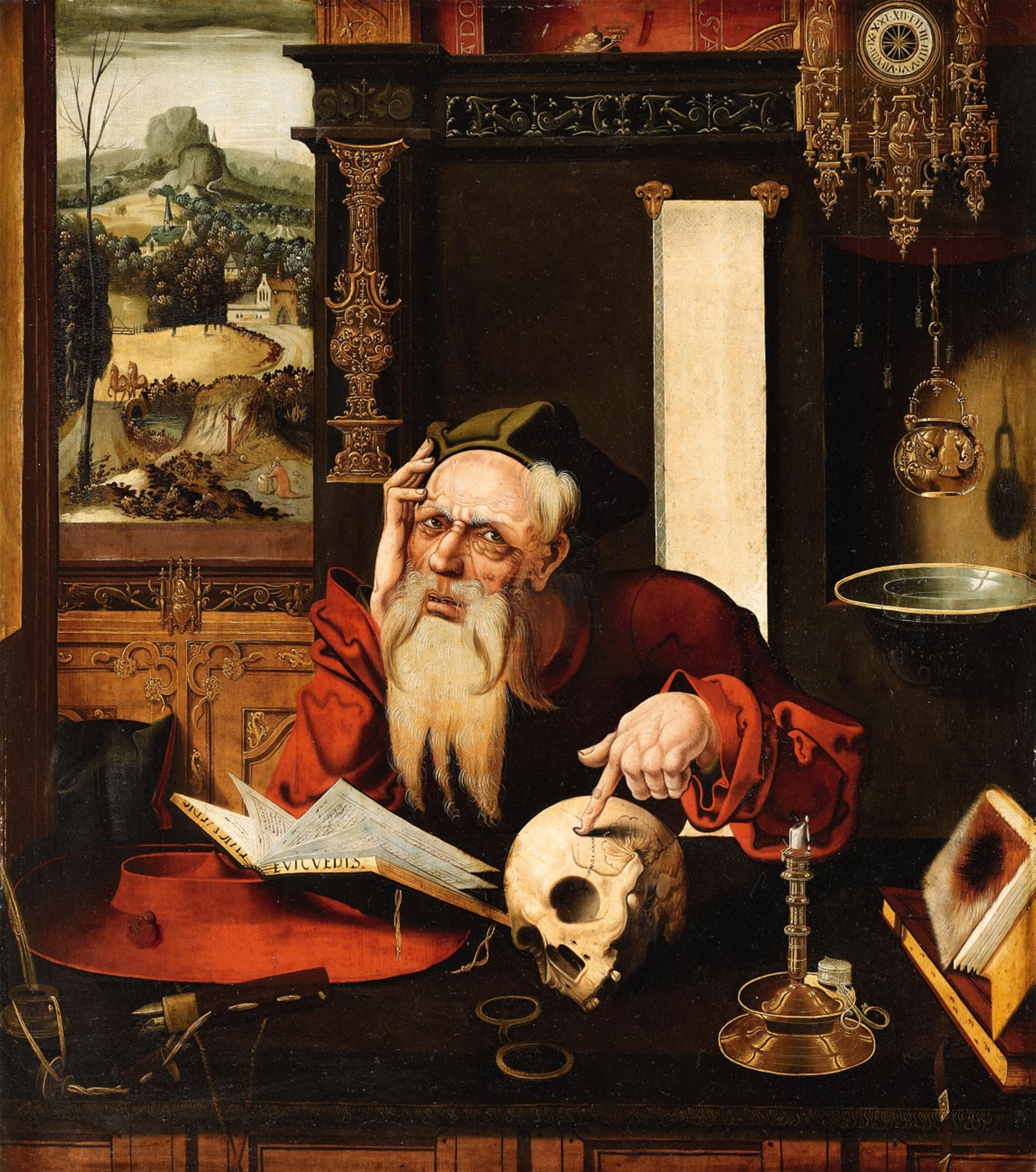 German School 16th century - Saint Jerome in his Study