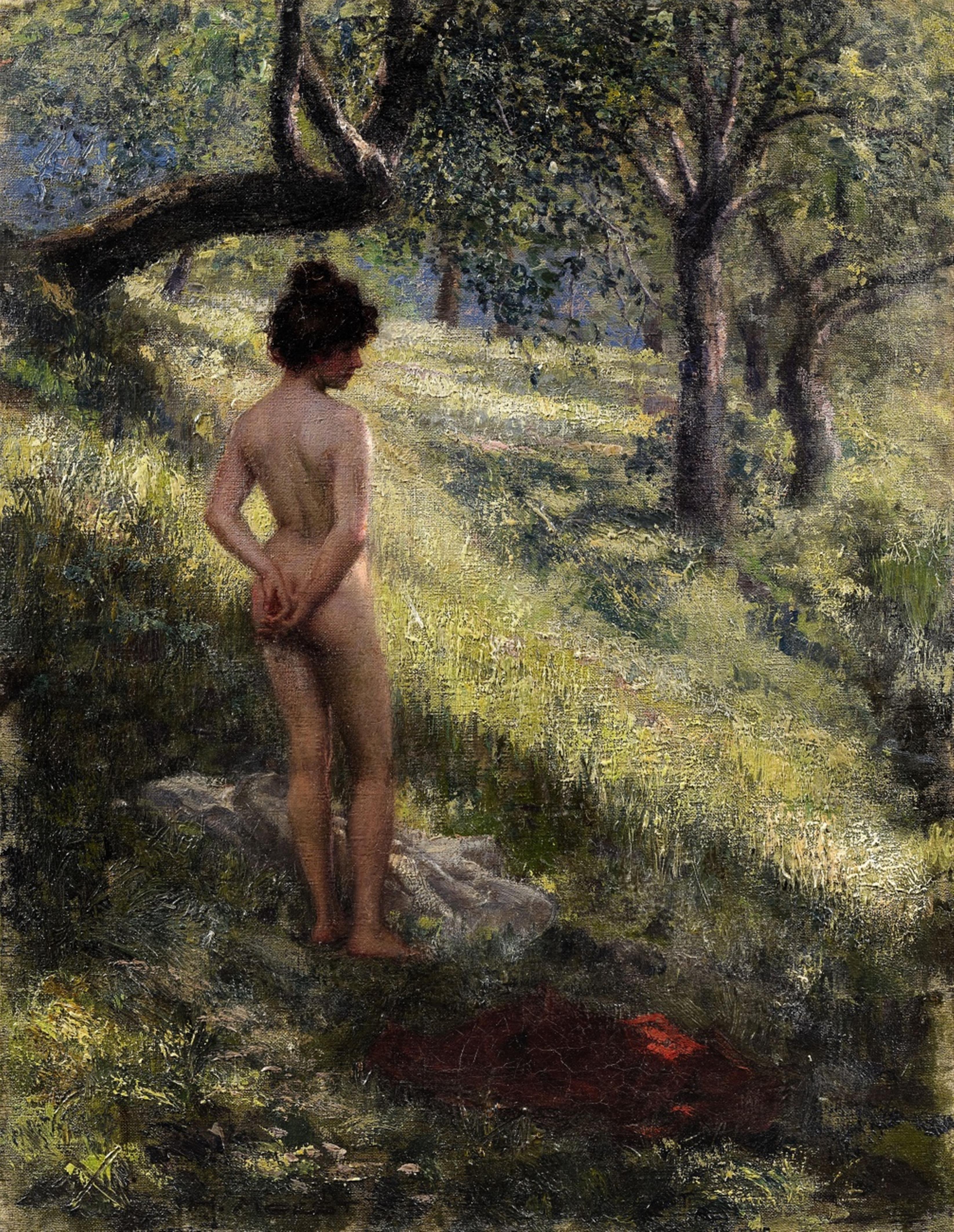 Hermann Moest - A Nude in the Forest 