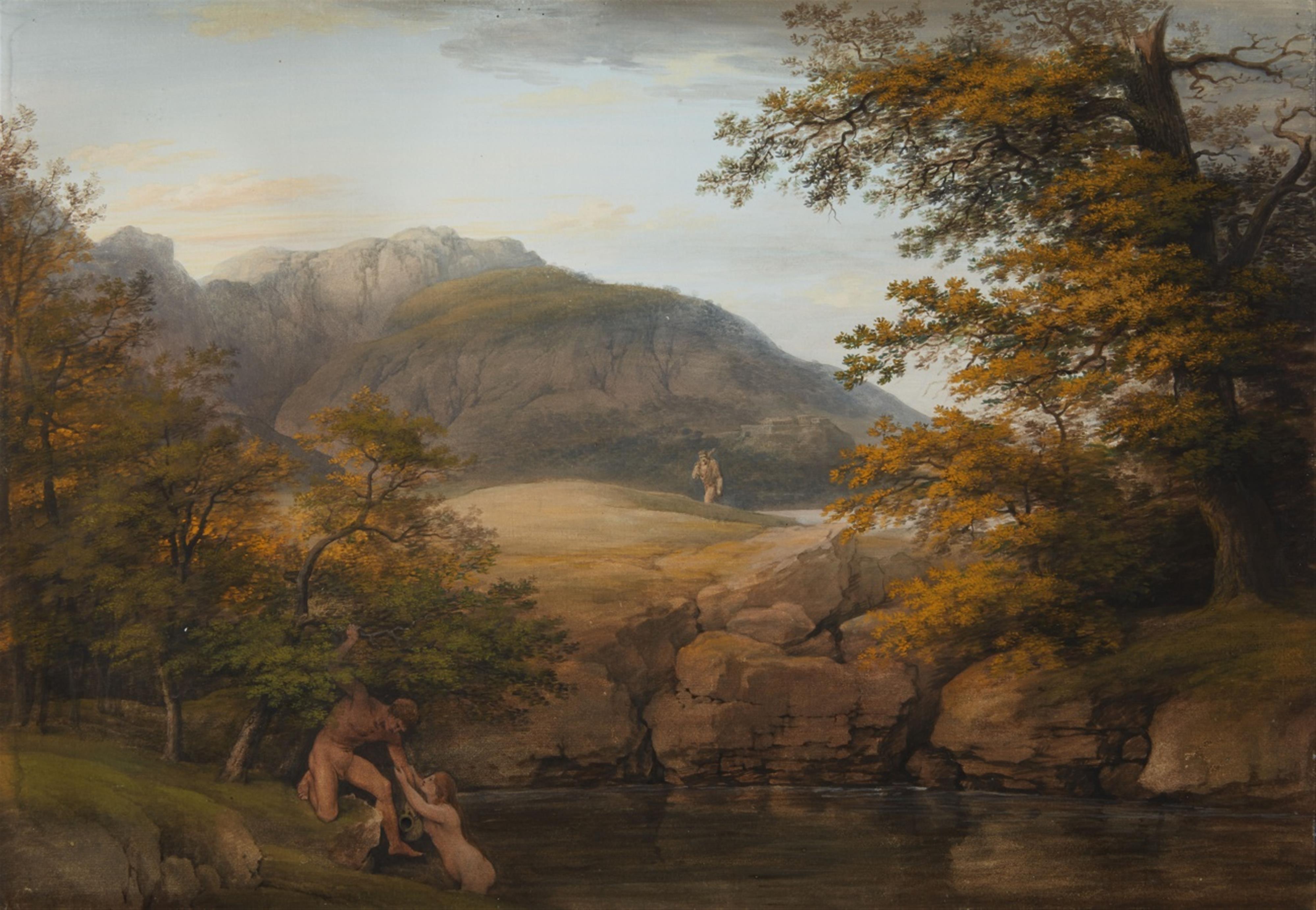 Unbekannter Meister des frühen 19. Jahrhunderts - Südliche Landschaft mit Badenden - image-1