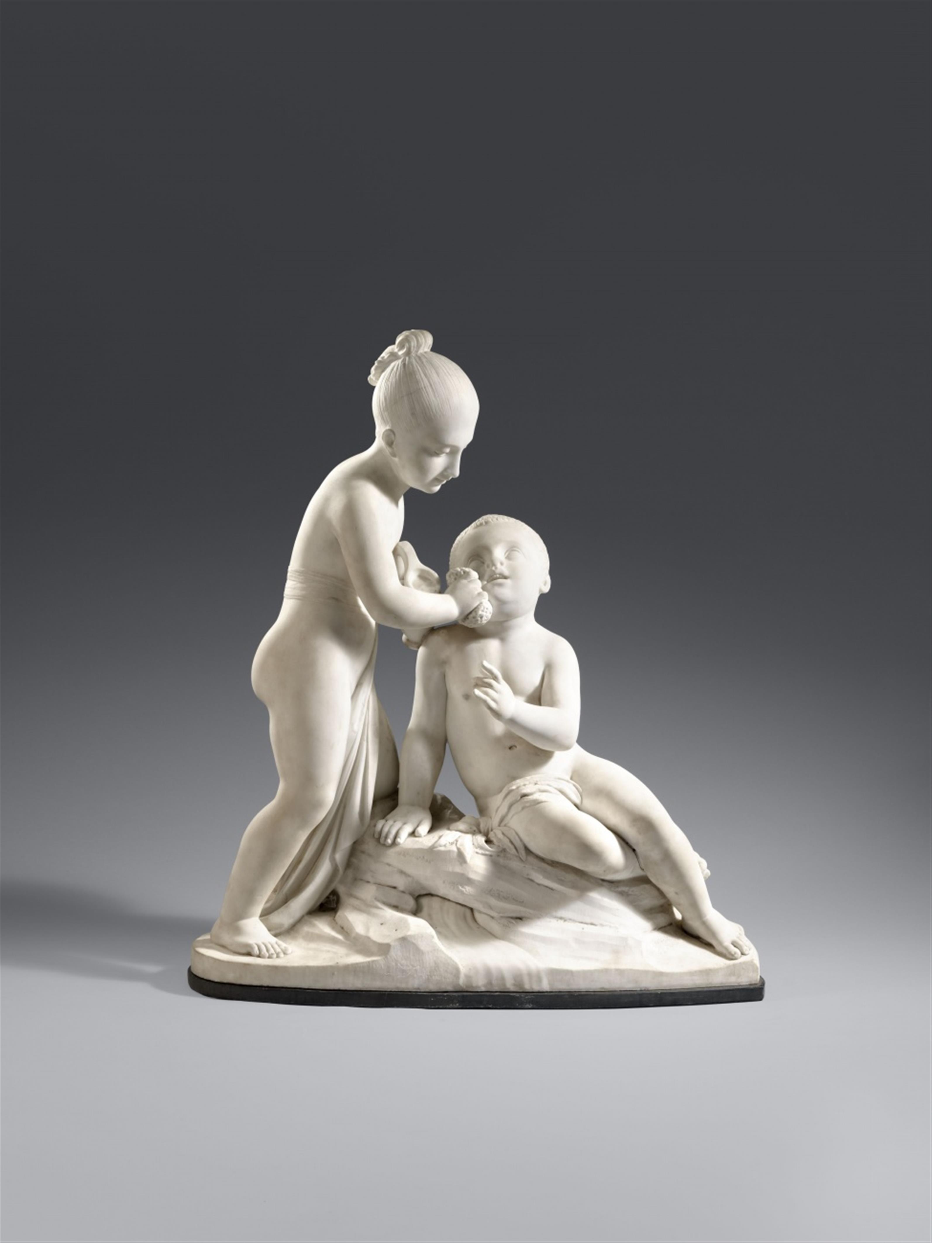 Rinaldo Rinaldi - A marble group of two children.