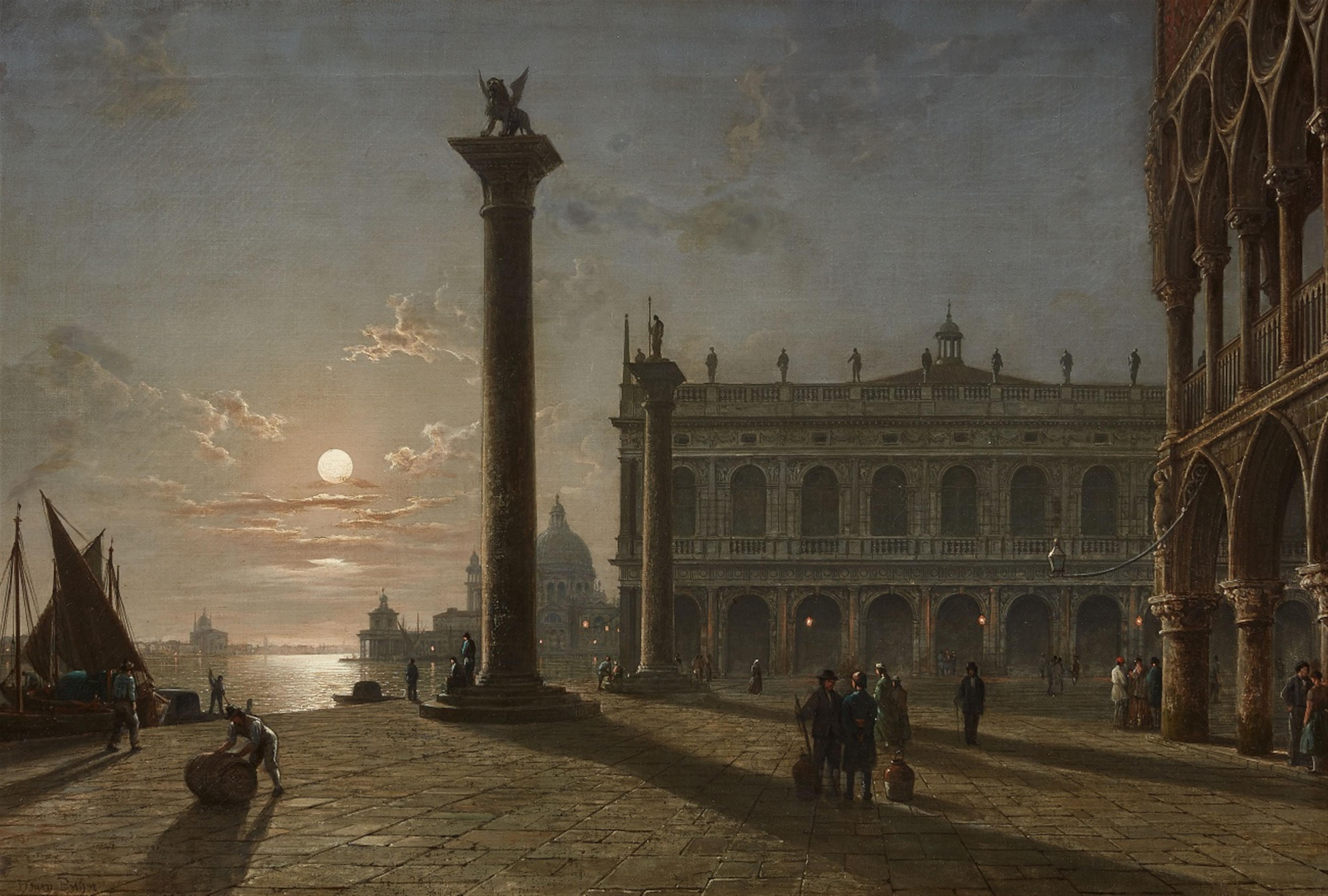 Henry Pether - Die Piazzetta in Venedig bei Nacht
