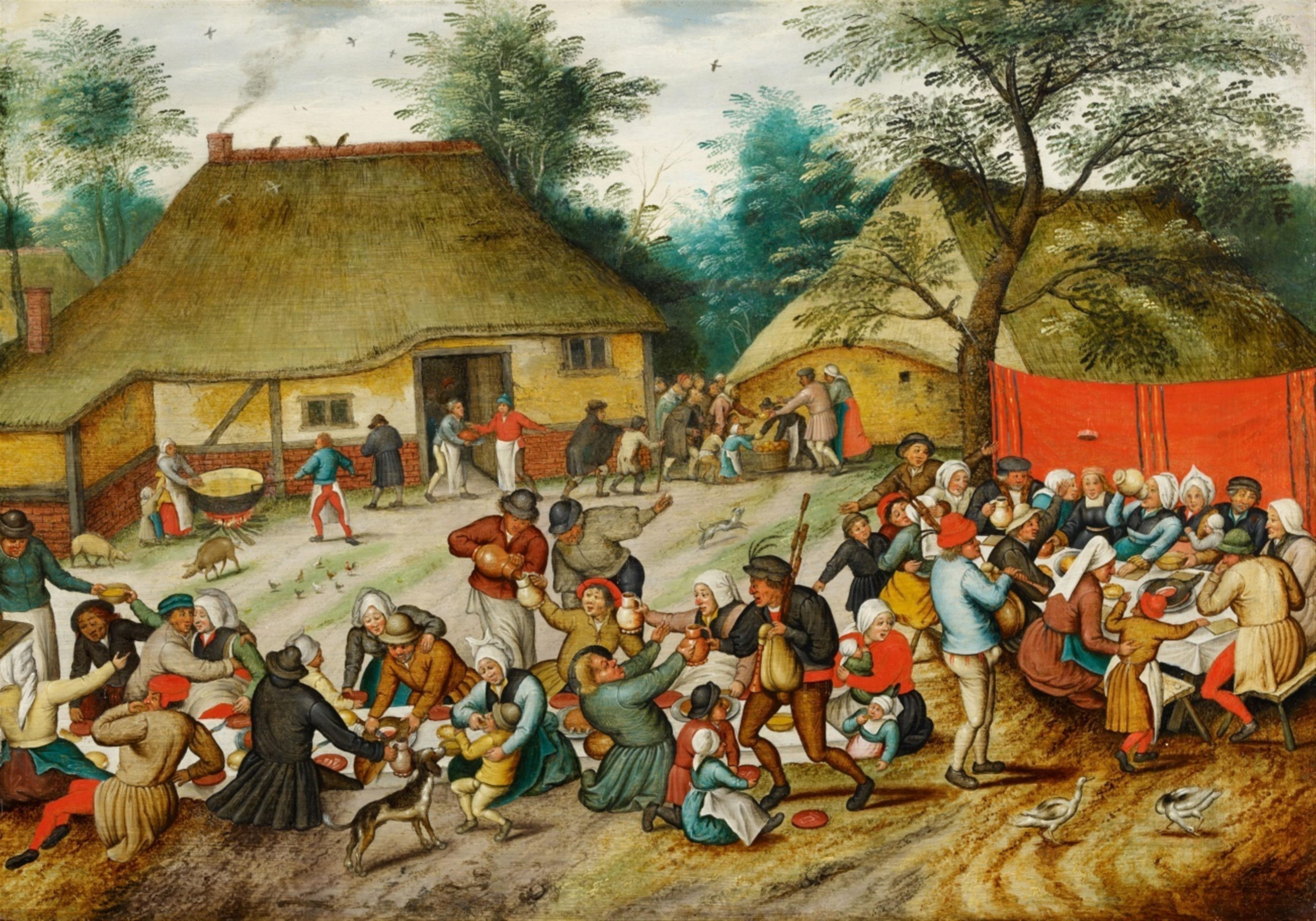 Pieter Brueghel d. J. - Das Hochzeitsmahl im Freien - image-1