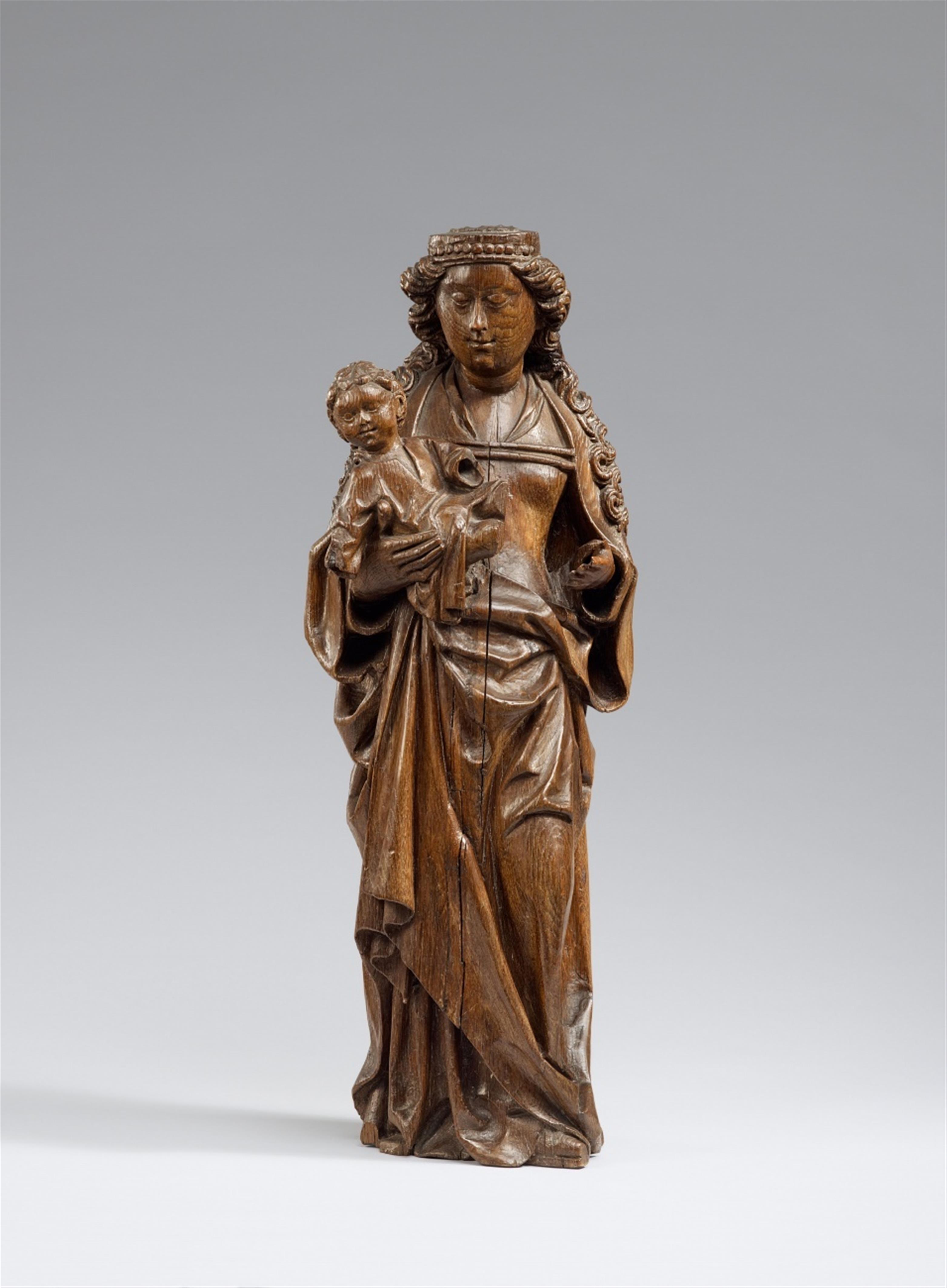 Probably Maasland early 16th century - An early 16th century carved oak figure of the Virgin and Child, probably Meuse Region. Madonna mit Kind - image-1