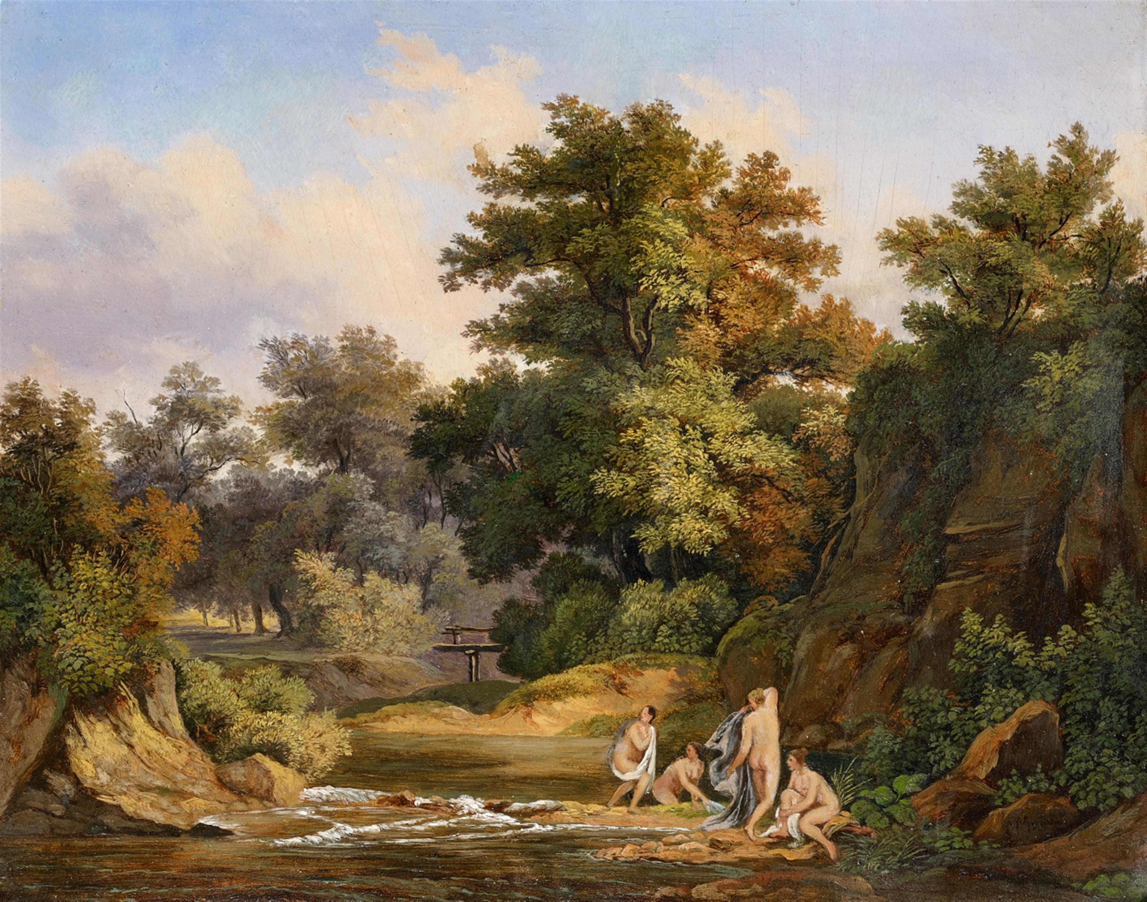 Károly Markó the Elder - Nymphs Bathing in a Wooded Landscape