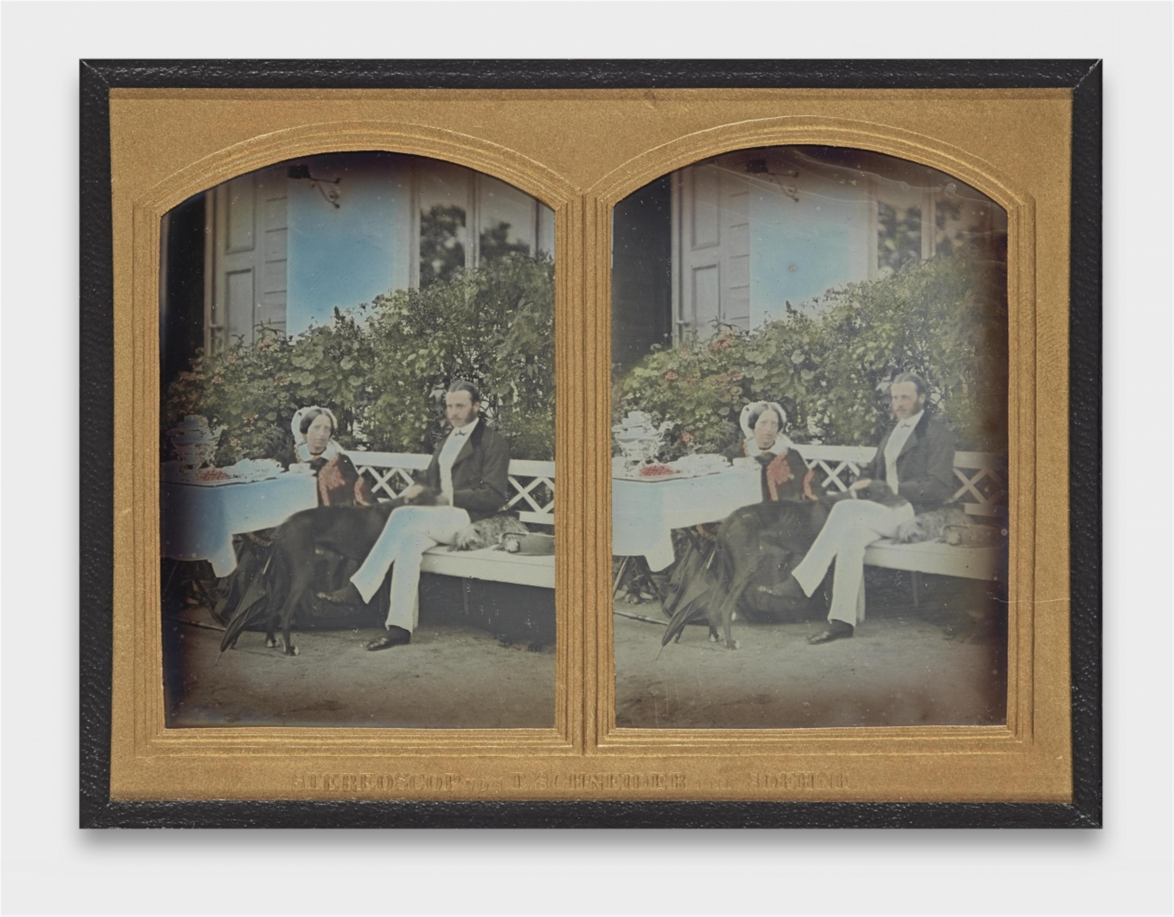 Wilhelm Schneider - Ehepaar beim Teetrinken im Garten, vermutlich Moskau - image-1