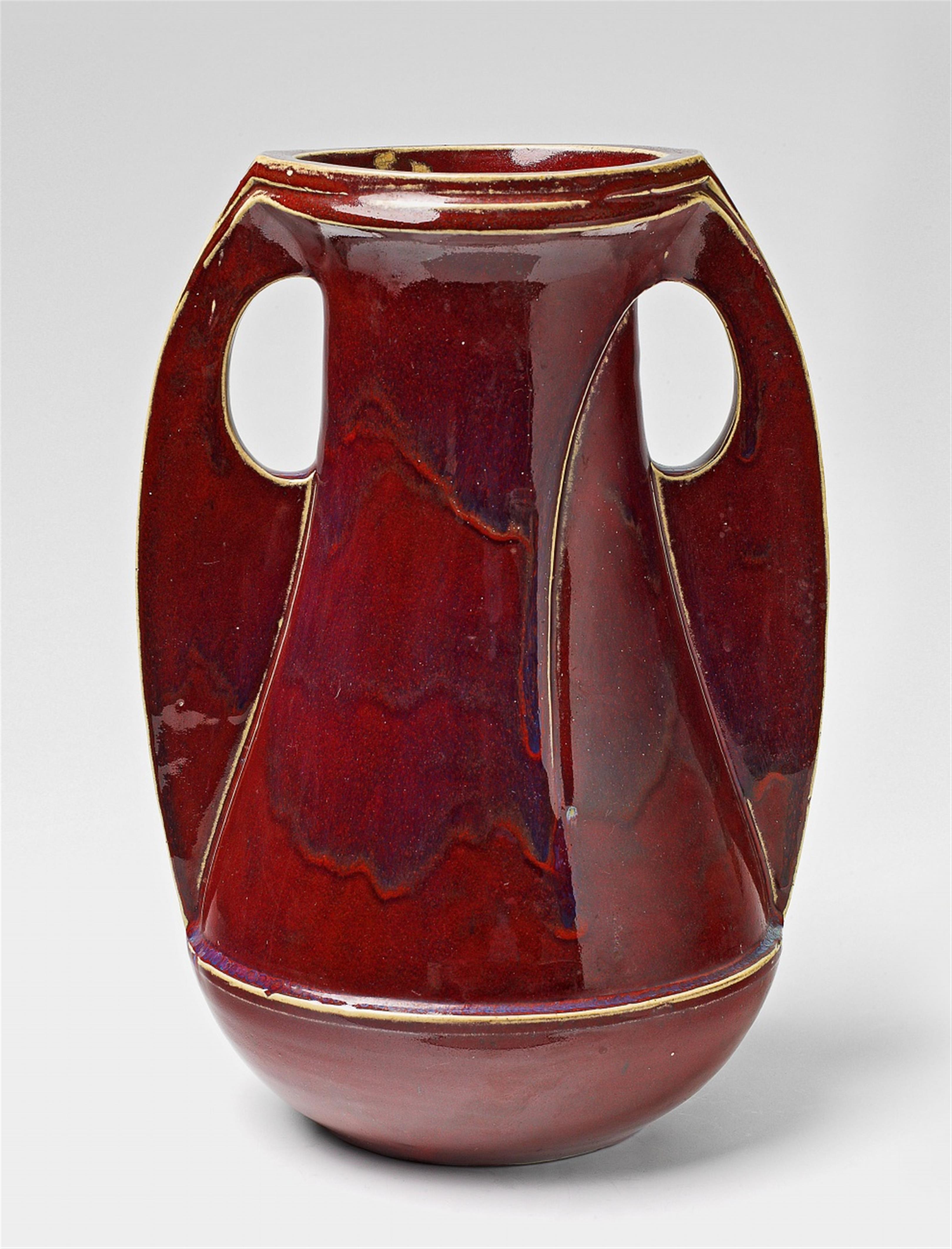 A large red feldspar glazed stoneware vase - 