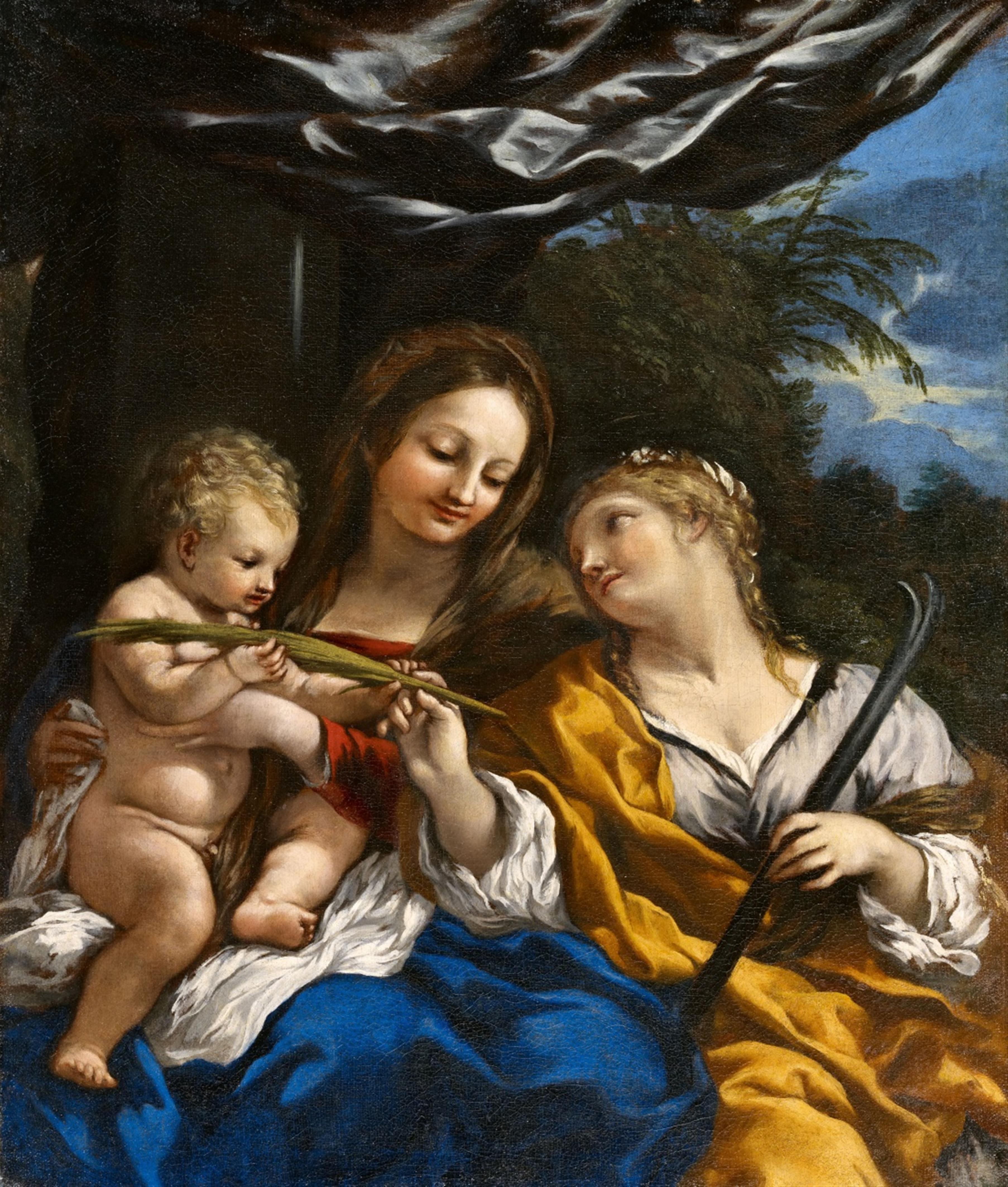 Pietro Berretini, gen. Pietro Da Cortona, Umkreis - Madonna mit Kind und der hl. Martina - image-1