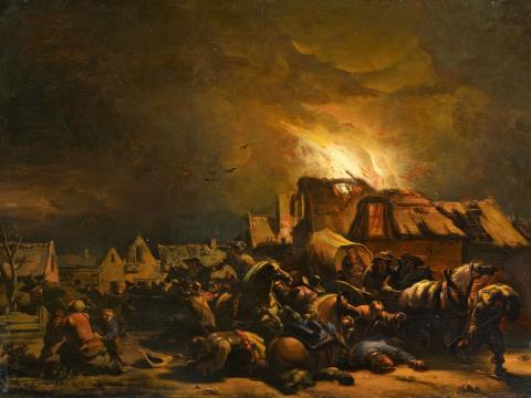 Egbert Lievensz van der Poel - Fire in a Village by Night