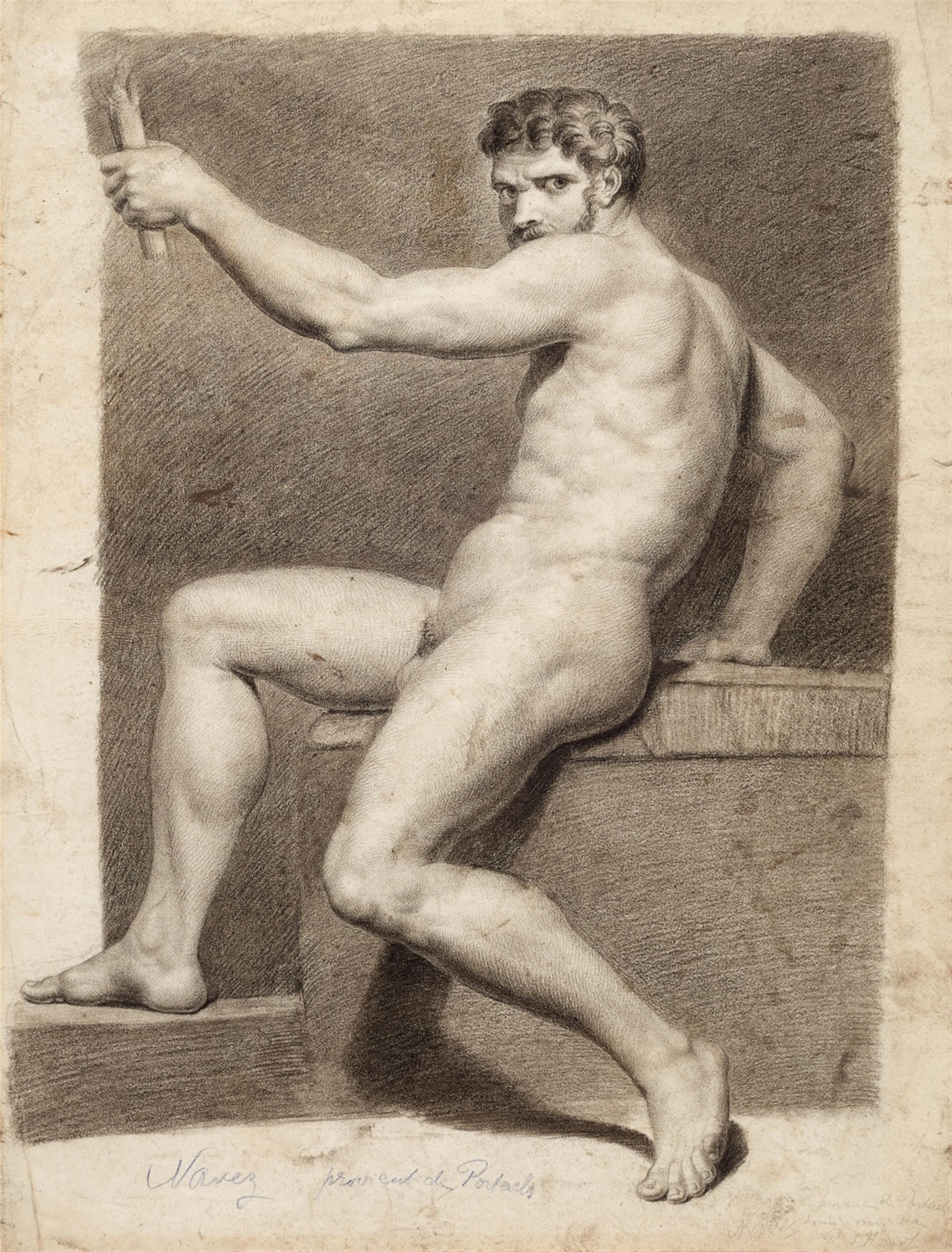 François-Joseph Navez - Study of a Male Nude - image-1