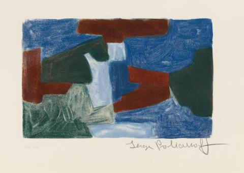 Serge Poliakoff - Composition bleue, verte et brune