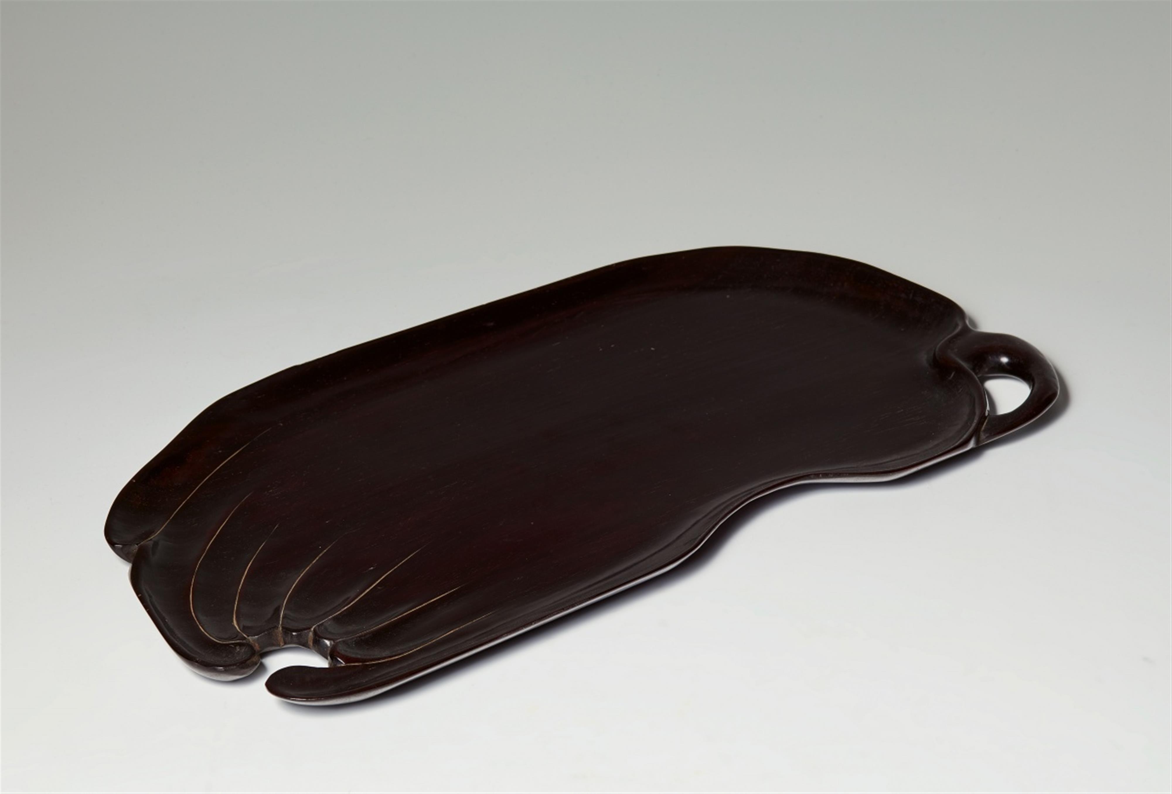 A black sandalwood tea tray for the sencha tea ceremony. 20th century - image-1
