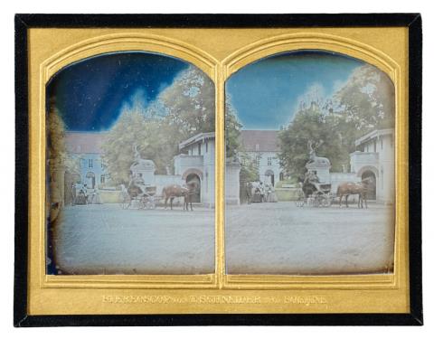 Wilhelm Schneider - Pferdekutsche vor einem Palais (Carriage in front of a palace)
