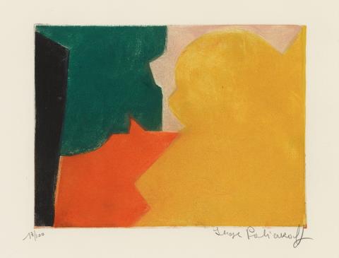 Serge Poliakoff - Composition verte, rouge et orange