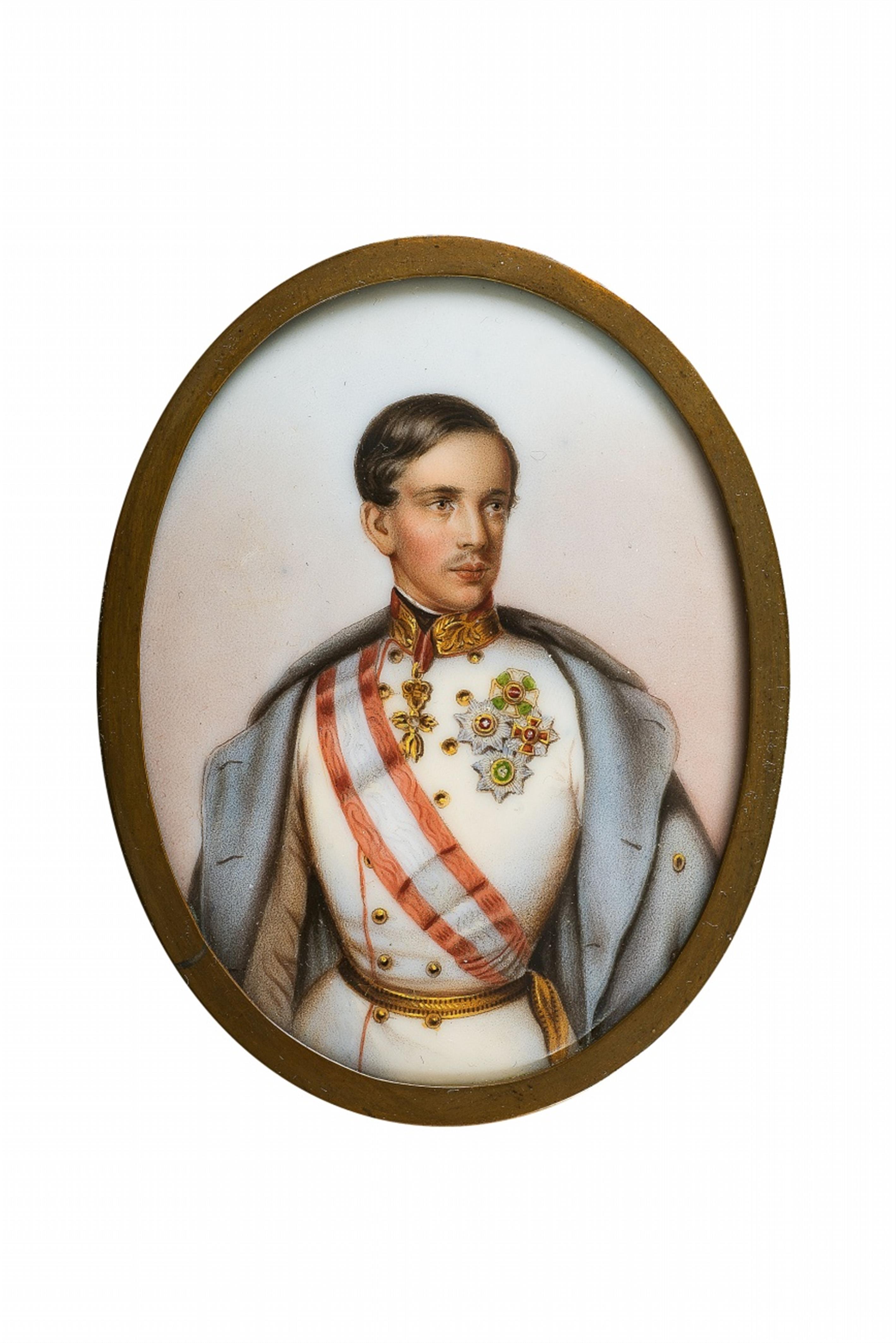 A portrait miniature of Emperor Franz Joseph I of Austria - image-1