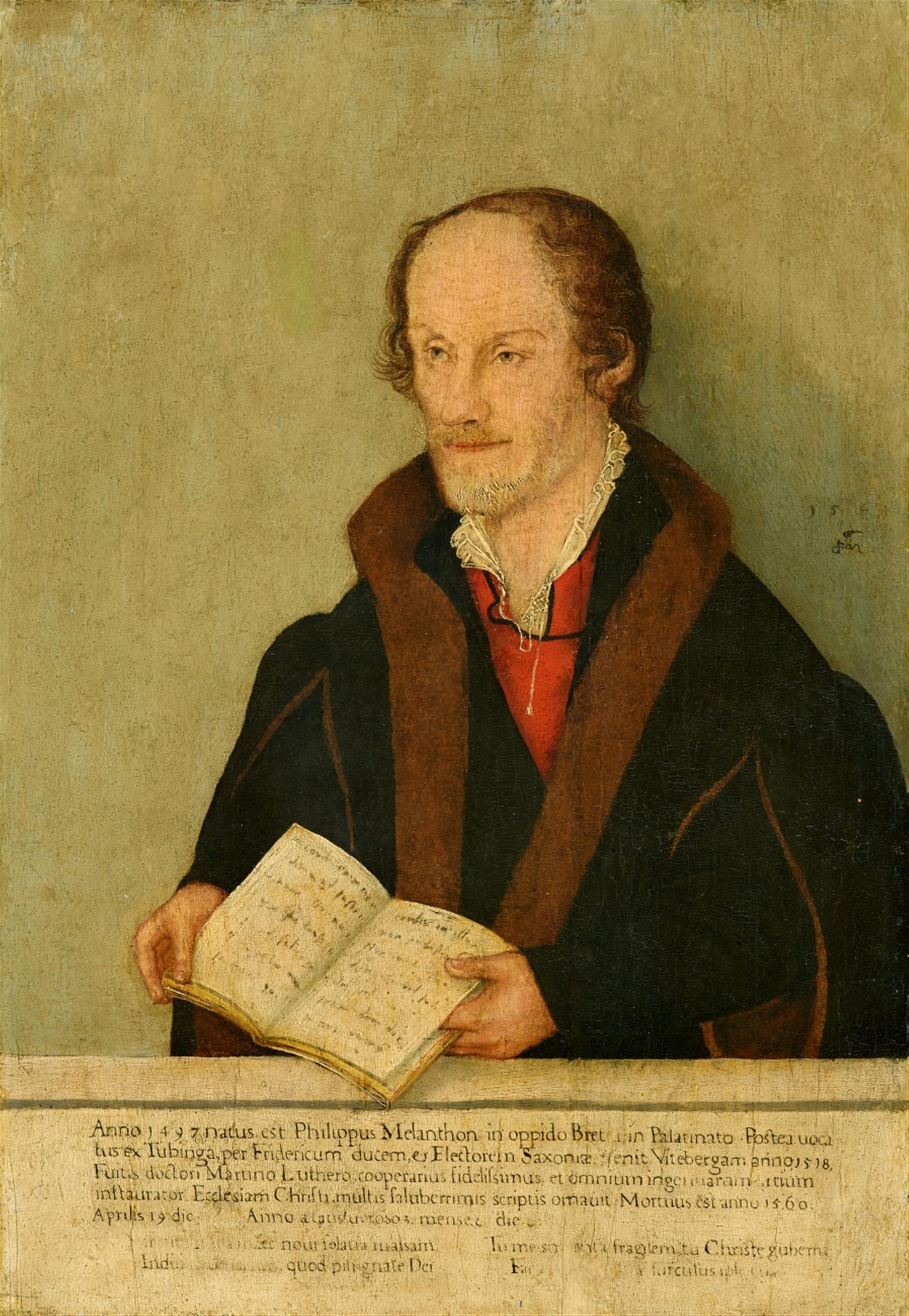 Lucas Cranach d. J., Werkstatt - Bildnis des Philipp Melanchthon