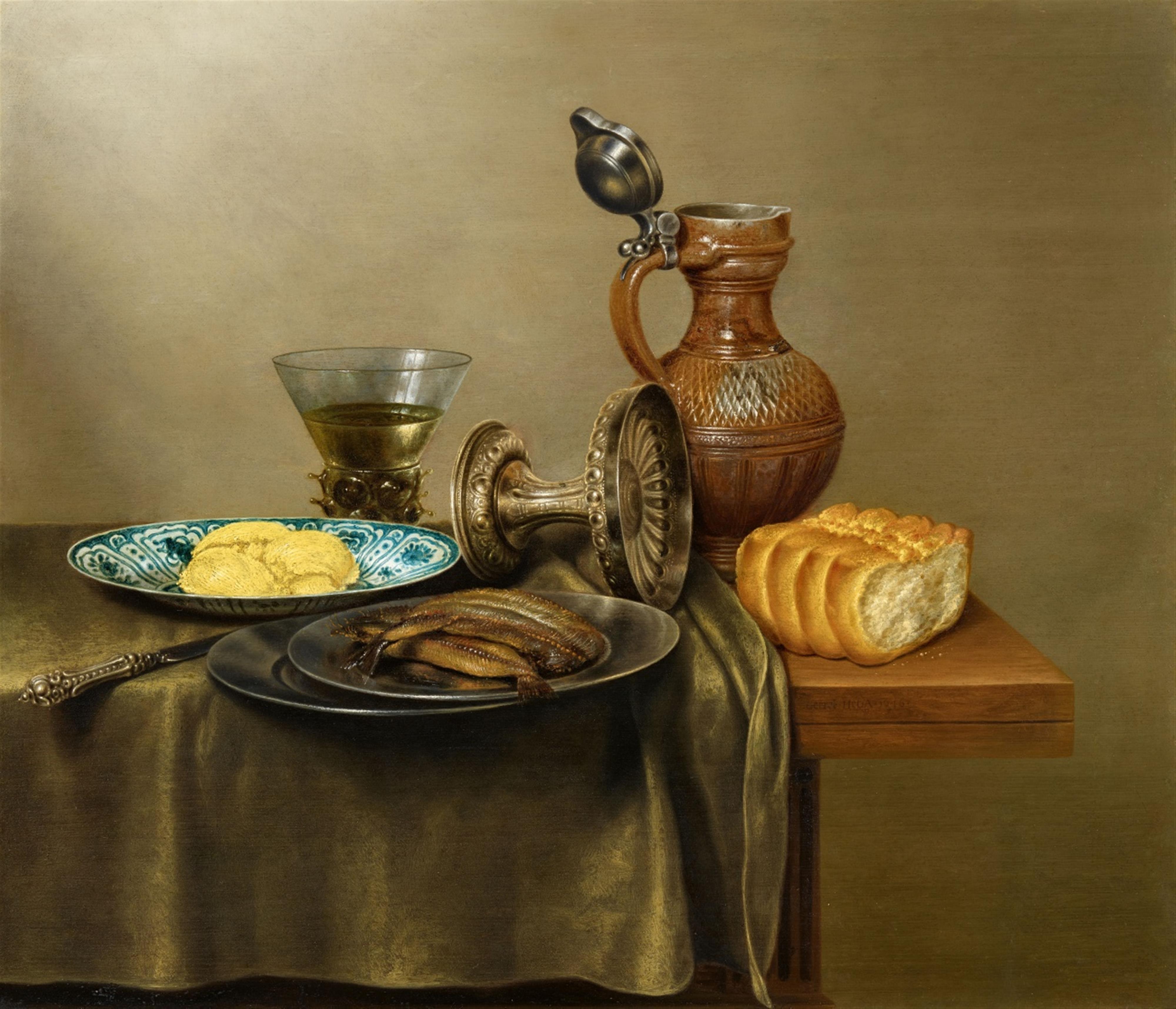 Gerret Willemsz. Heda - Still Life with a Herring, Rummer, Wanli Dish, and Bread - image-1