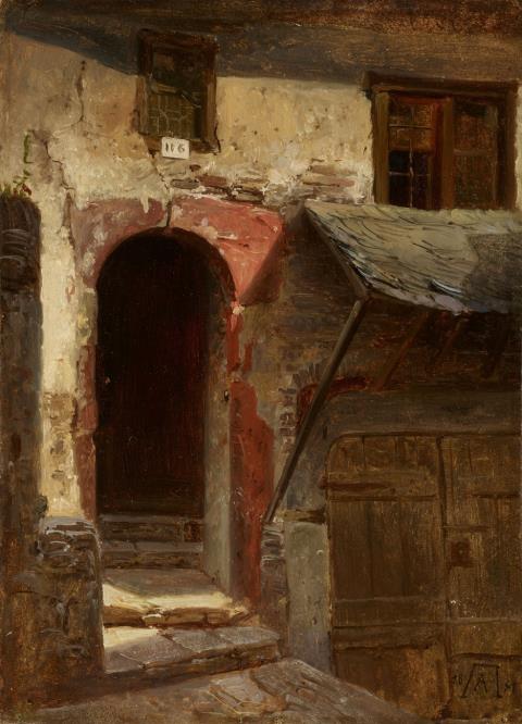 Andreas Achenbach - Architectural Study with a House Entrance and Cellar Entrance