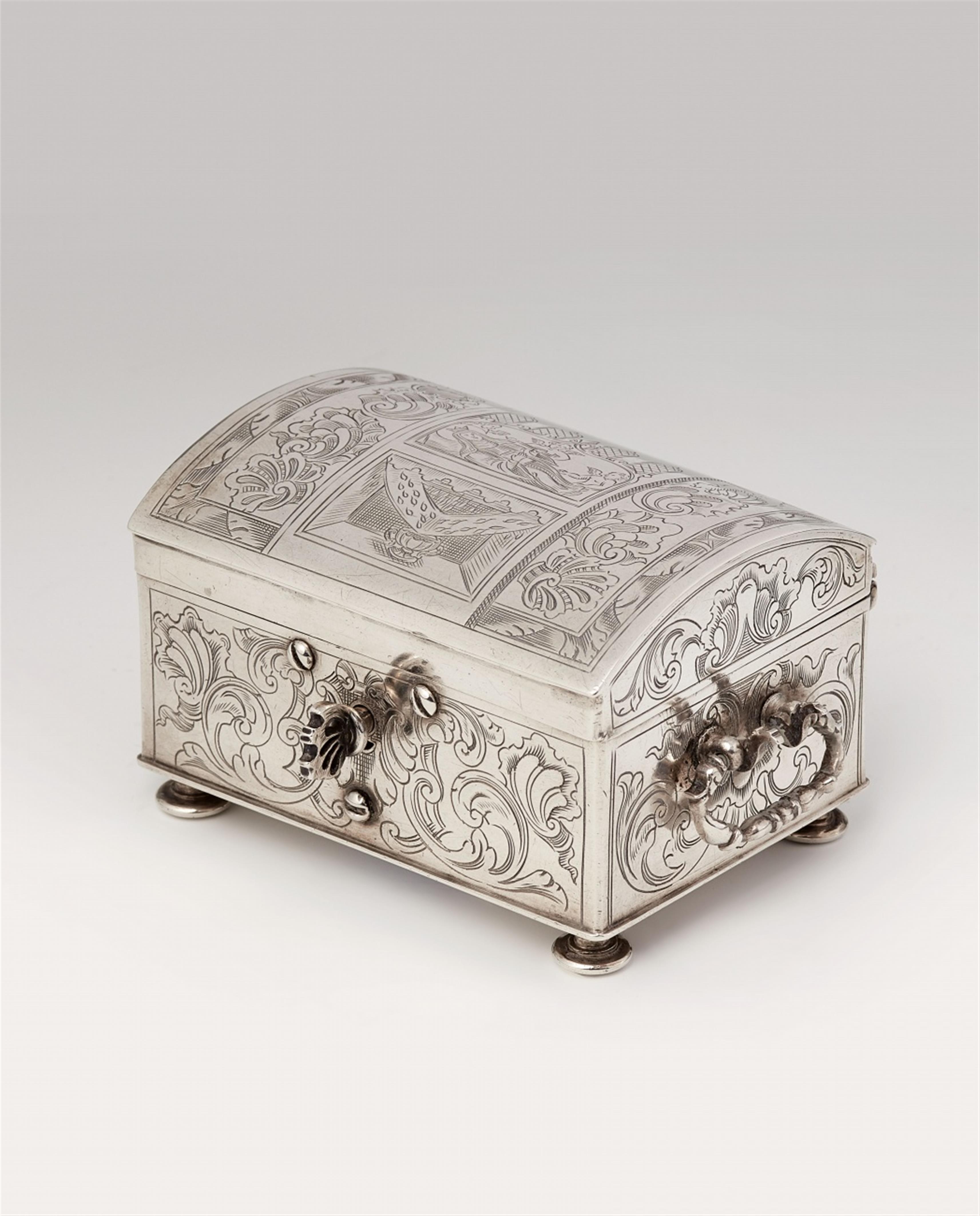 A Baroque Eichstätt silver box for Saint Walpurga's oil - 