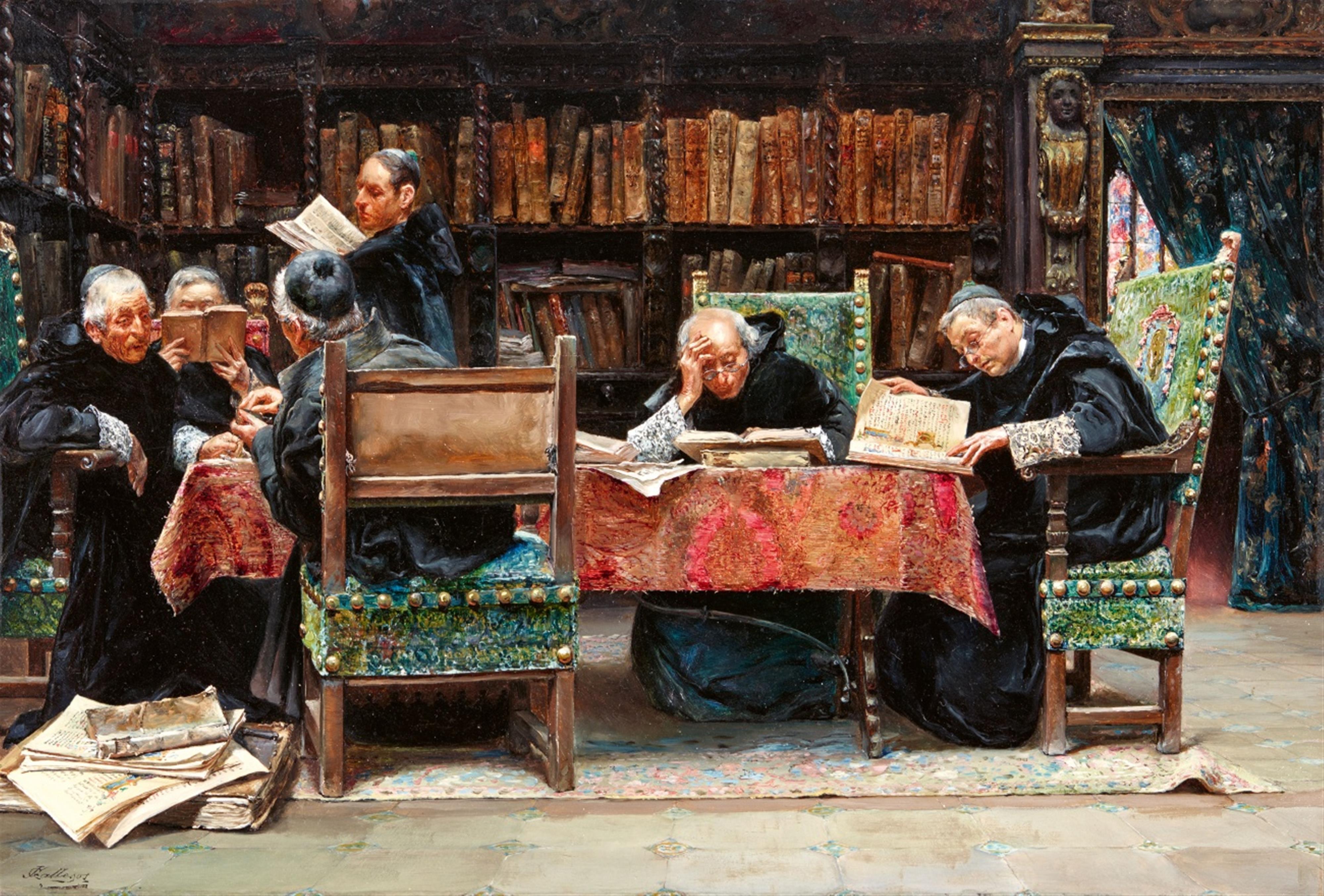 José Gallegos Y Arnosa - In der Bibliothek - image-1