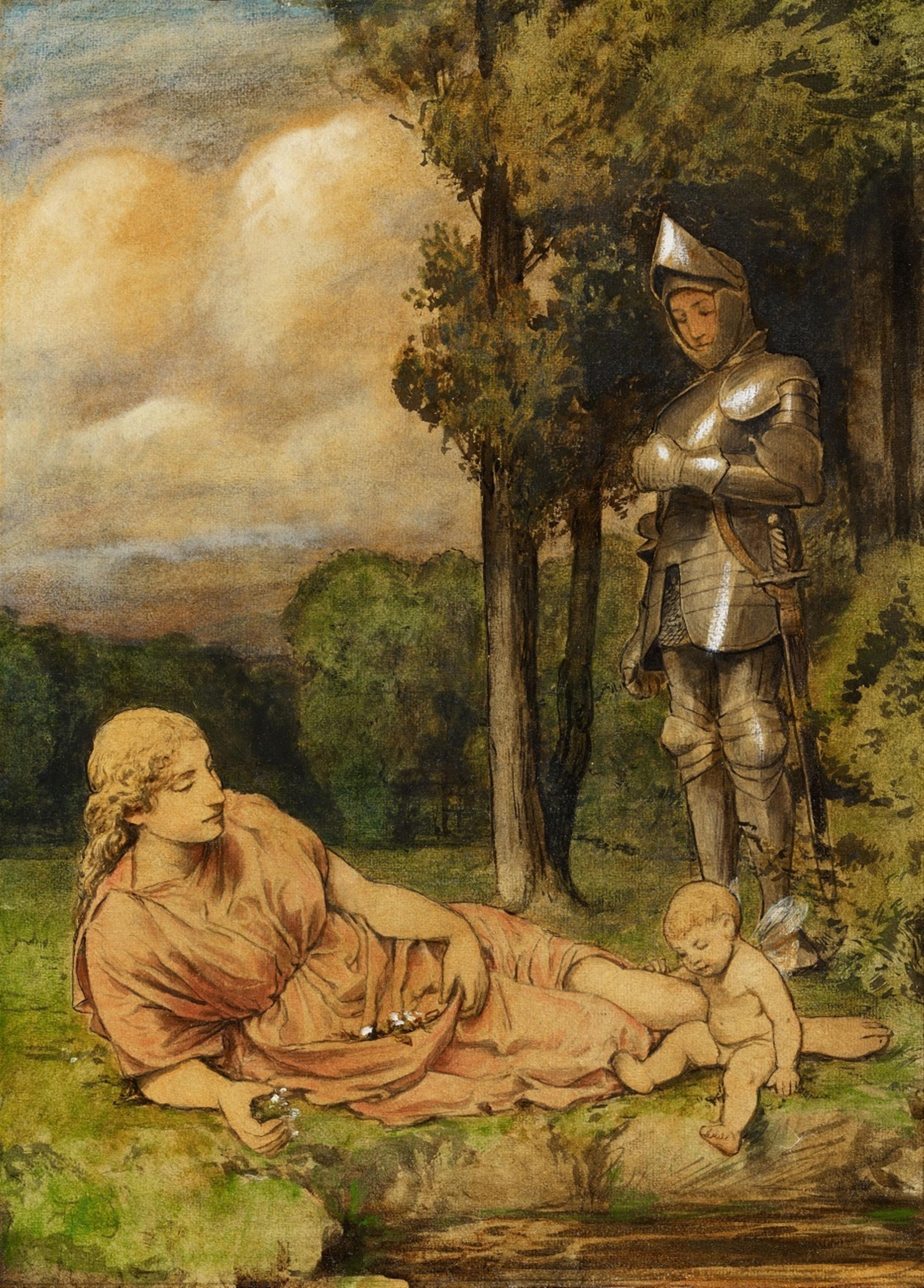 Hans Thoma - A Knight and Flora - image-1