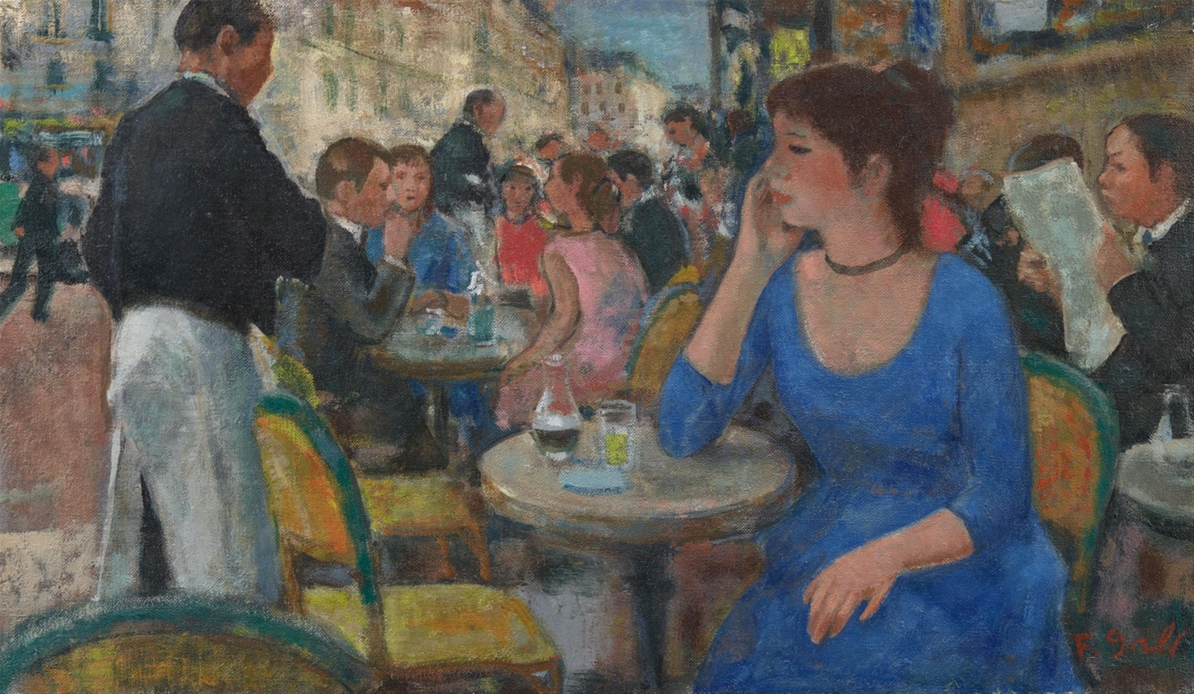 Francois Gall - Le garçon de café et la jeune femme, brasserie des Grands Boulevards - Paris - image-1