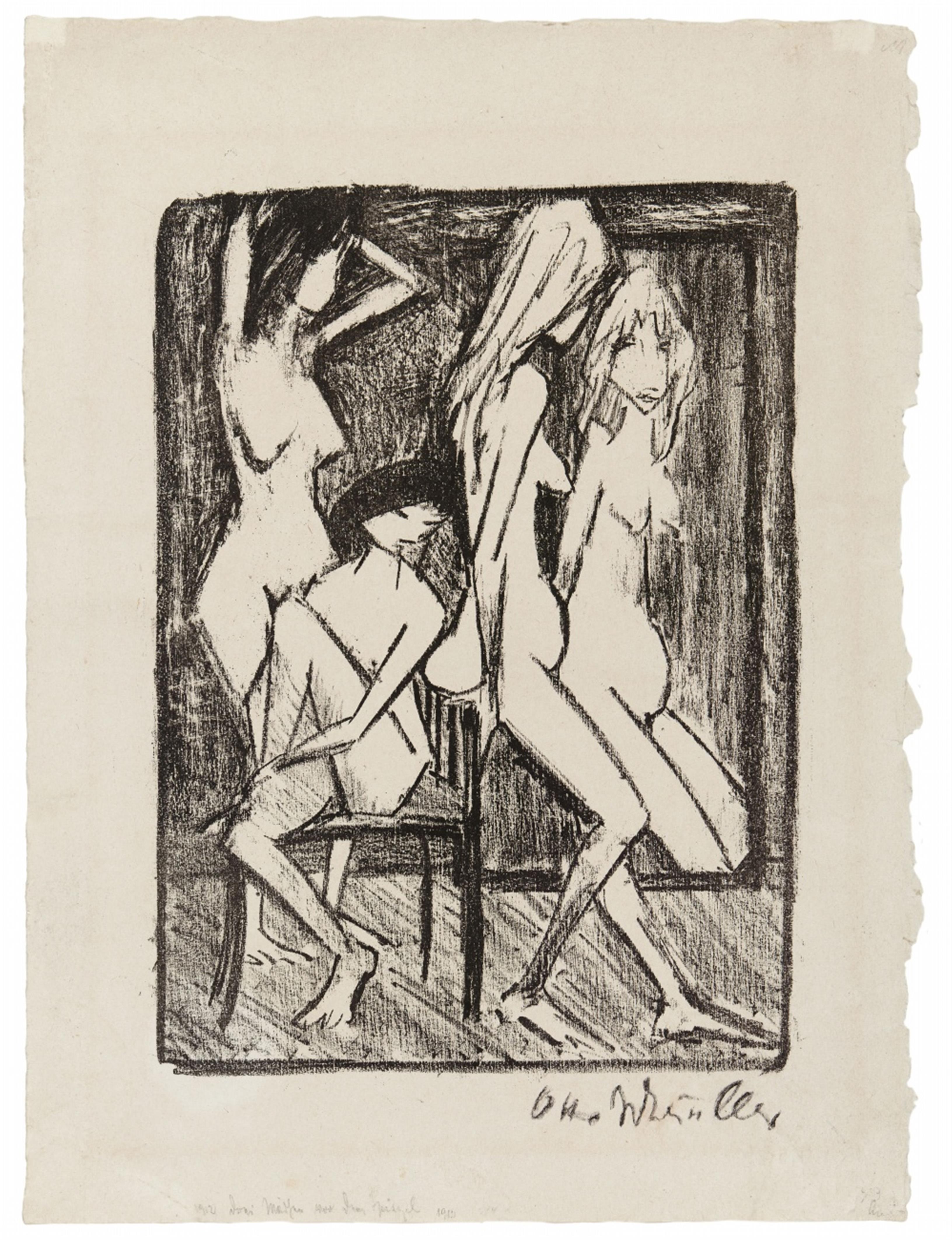 Otto Mueller - Drei Mädchen vor dem Spiegel - image-1